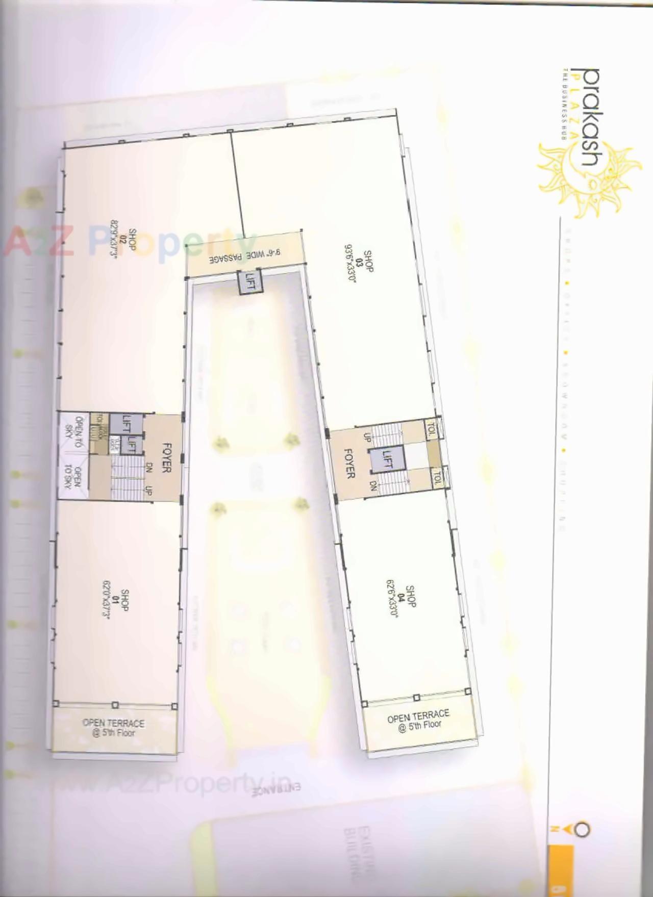 Layout of real estate project Prakash Plaza located at Kalol, Gandhinagar, Gujarat