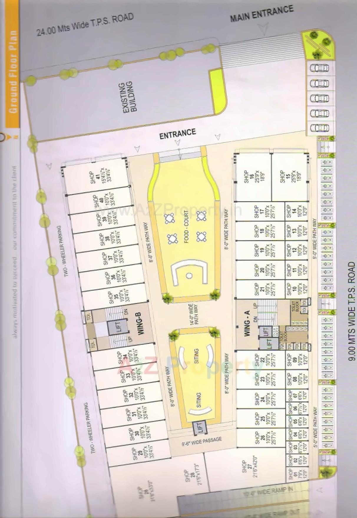 Layout of real estate project Prakash Plaza located at Kalol, Gandhinagar, Gujarat