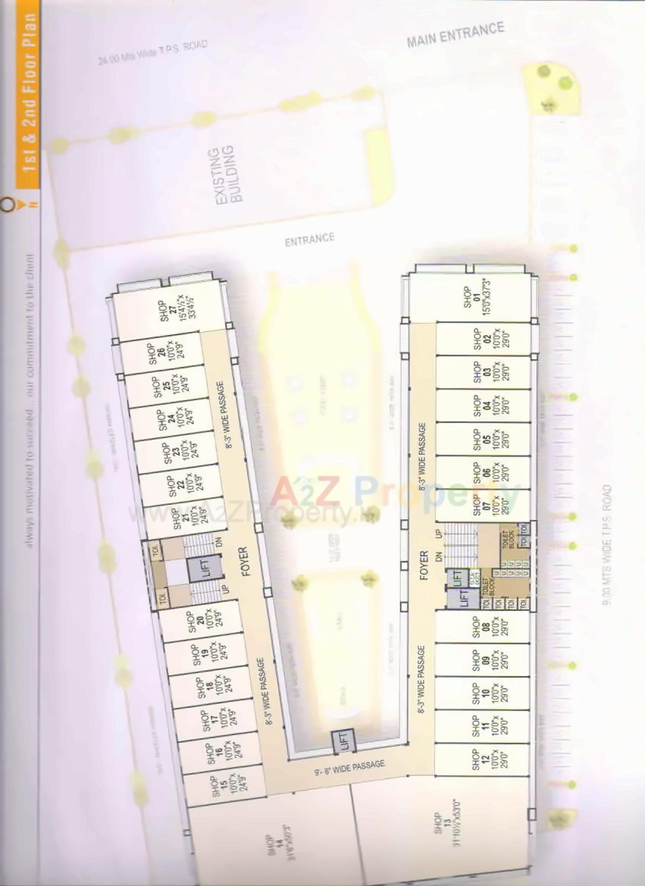 Layout of real estate project Prakash Plaza located at Kalol, Gandhinagar, Gujarat