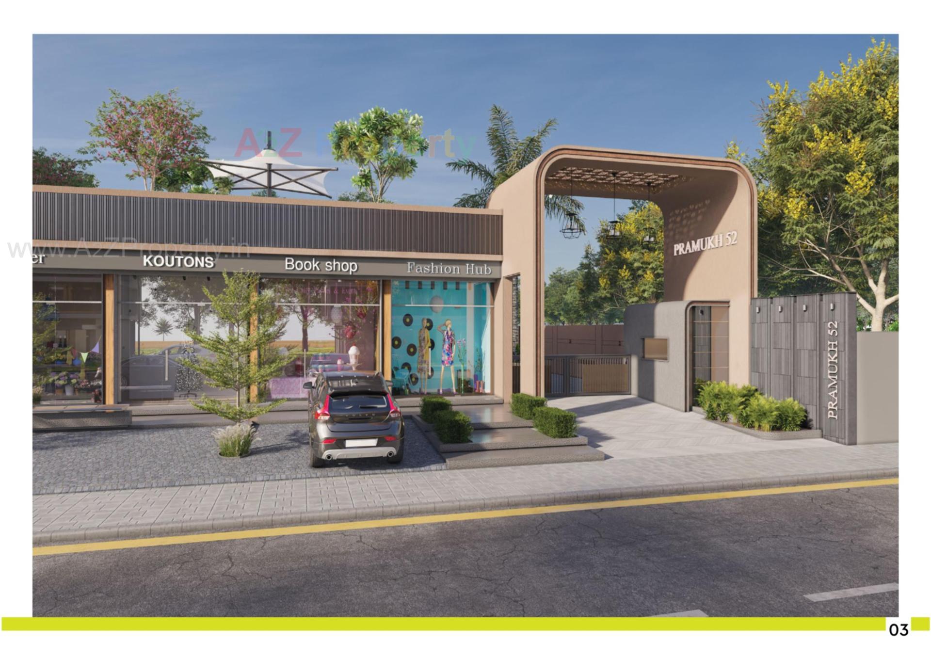 3D Elevation of real estate project Pramukh located at Adalaj, Gandhinagar, Gujarat