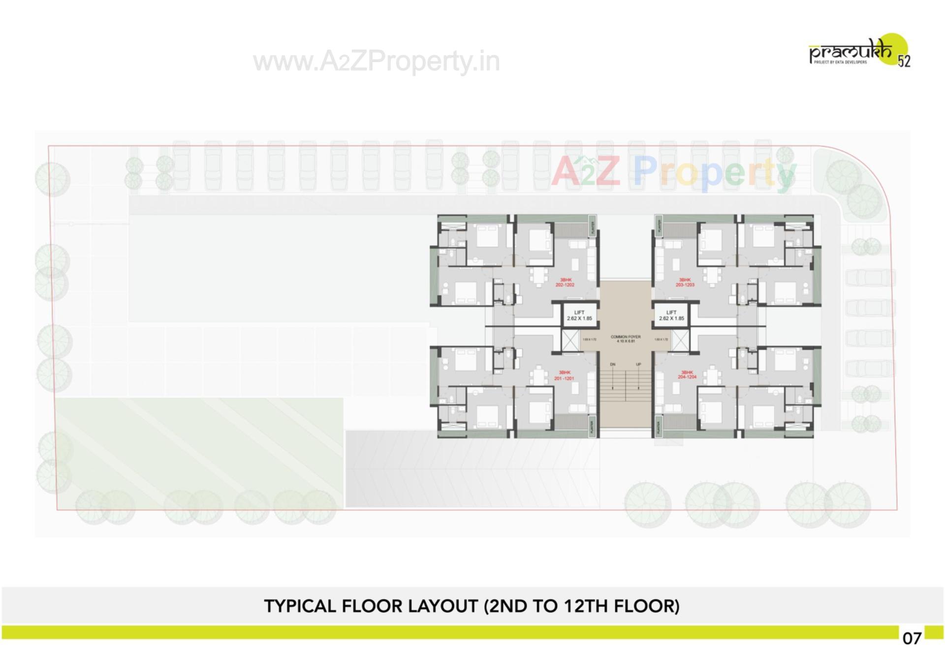 Layout of real estate project Pramukh located at Adalaj, Gandhinagar, Gujarat