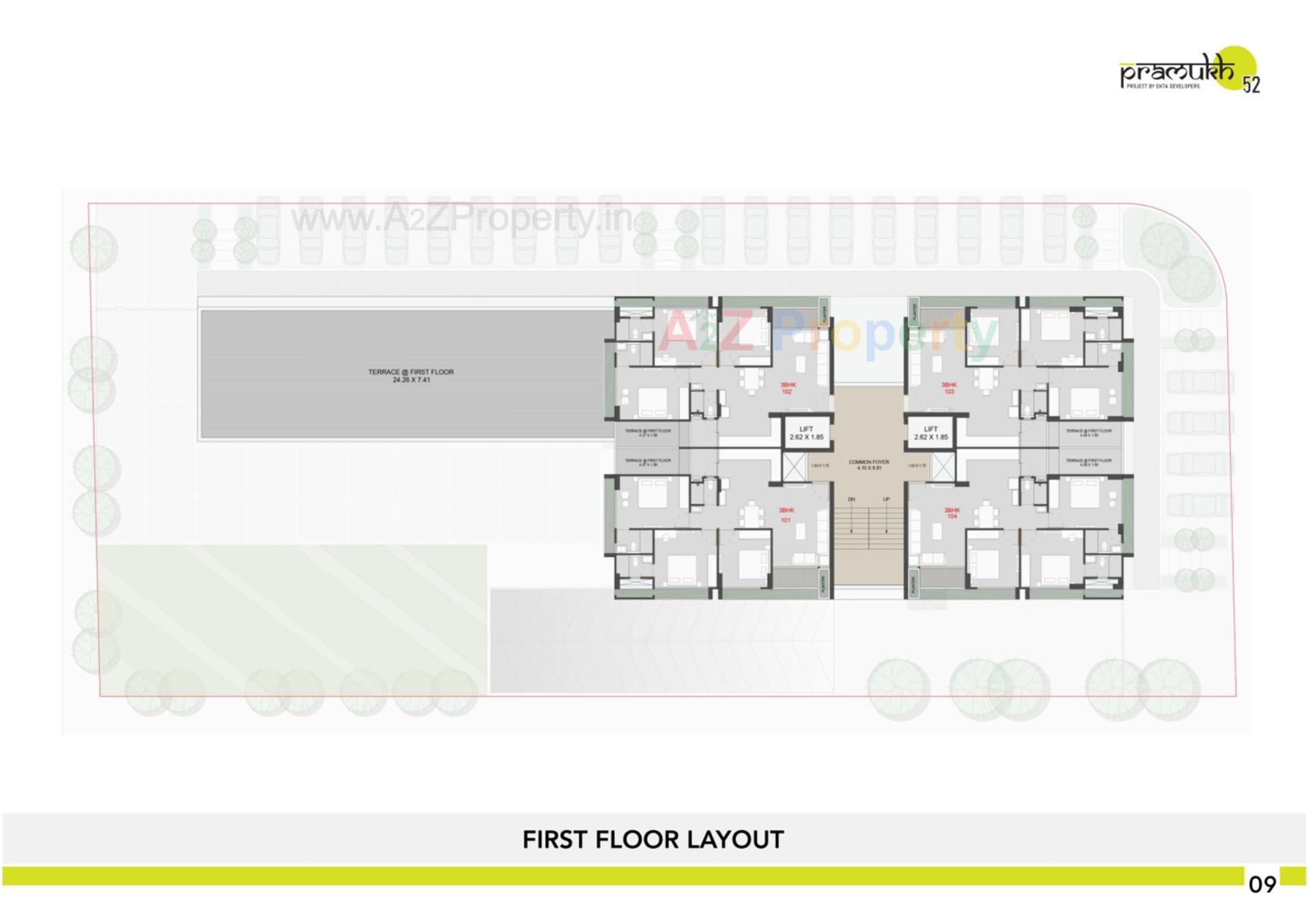 Layout of real estate project Pramukh located at Adalaj, Gandhinagar, Gujarat