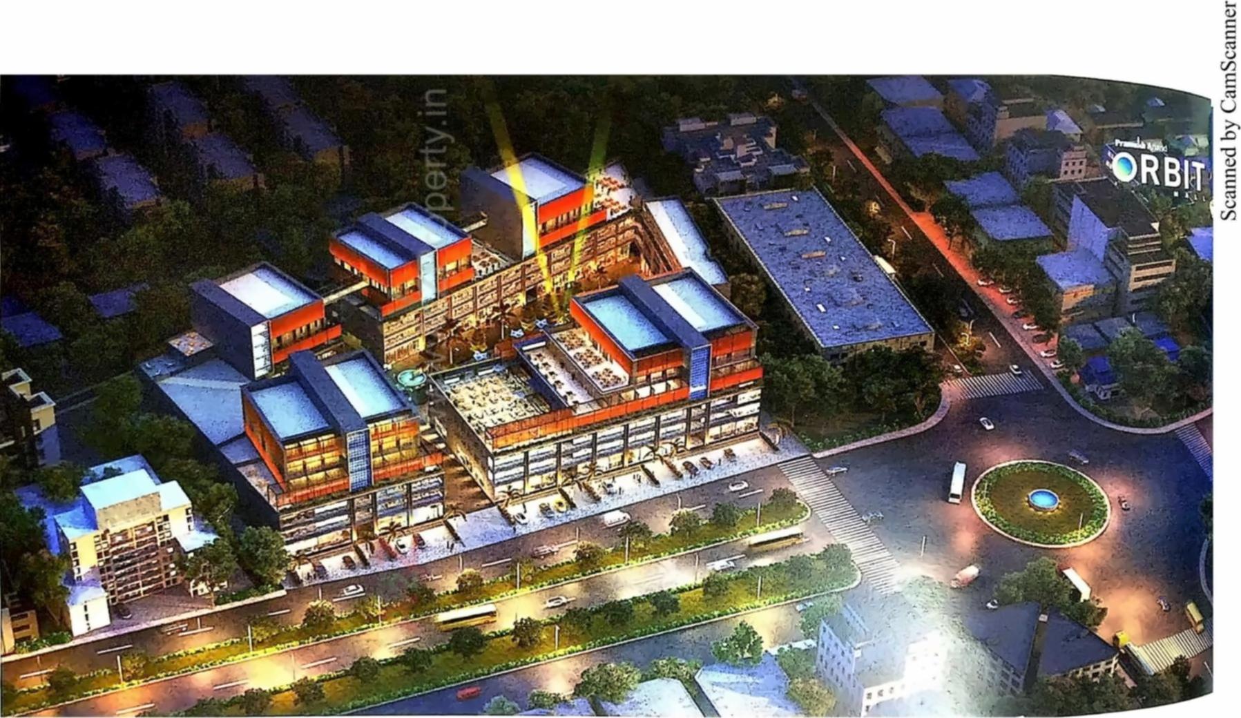 3D Elevation of real estate project Pramukh Anand Orbit Mall located at Sargasan, Gandhinagar, Gujarat