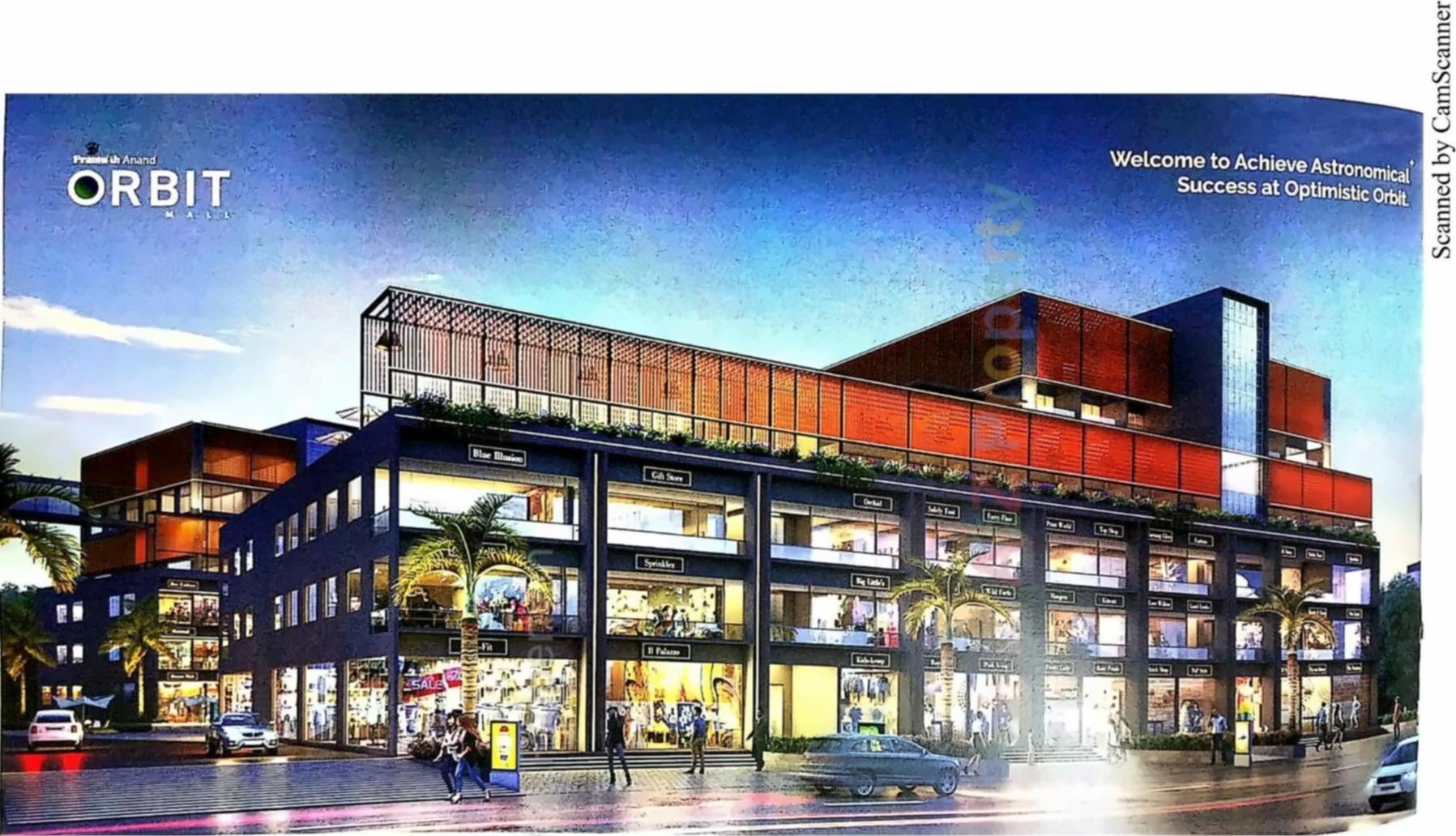 3D Elevation of real estate project Pramukh Anand Orbit Mall located at Sargasan, Gandhinagar, Gujarat