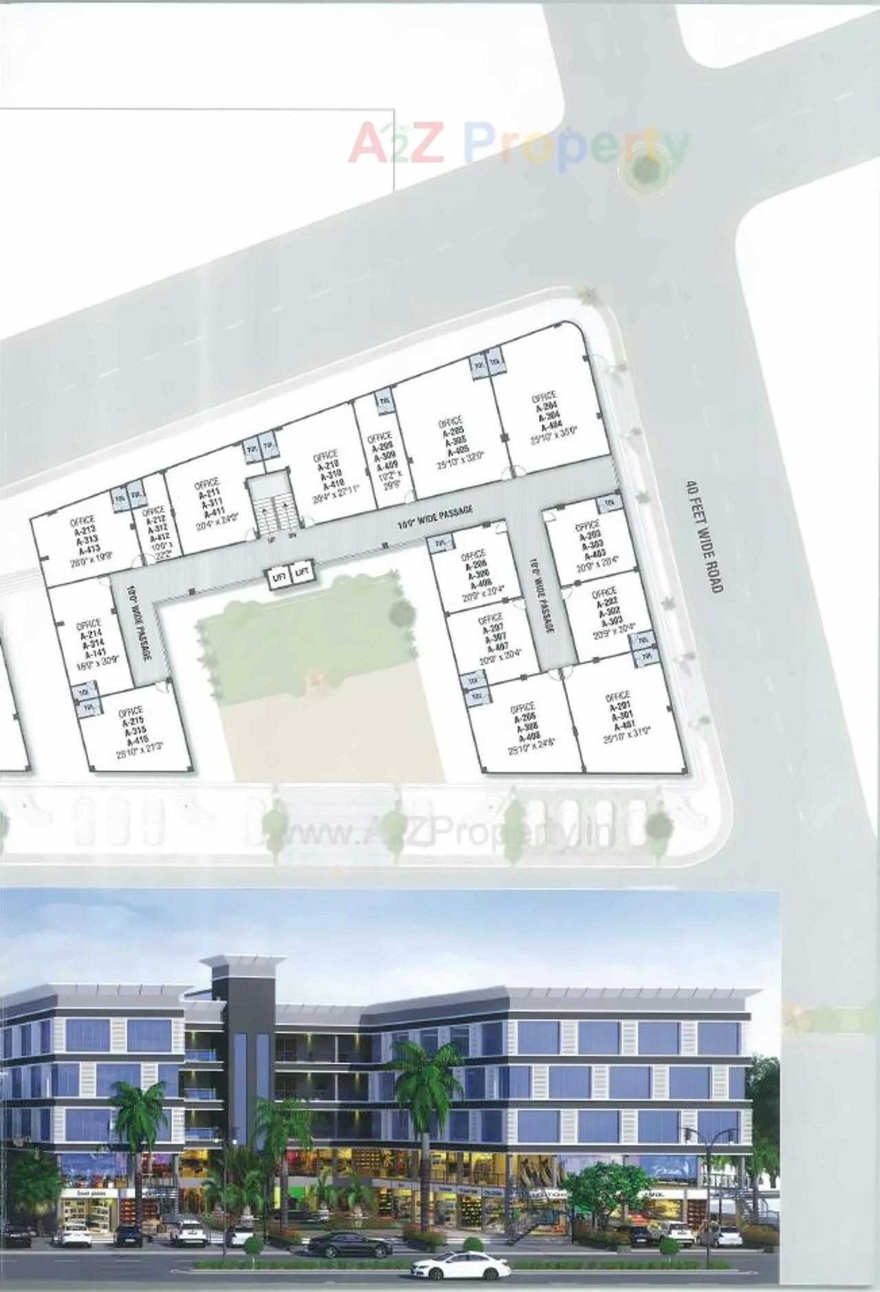 Layout of real estate project Pramukh Arcade located at Dholakuva, Gandhinagar, Gujarat