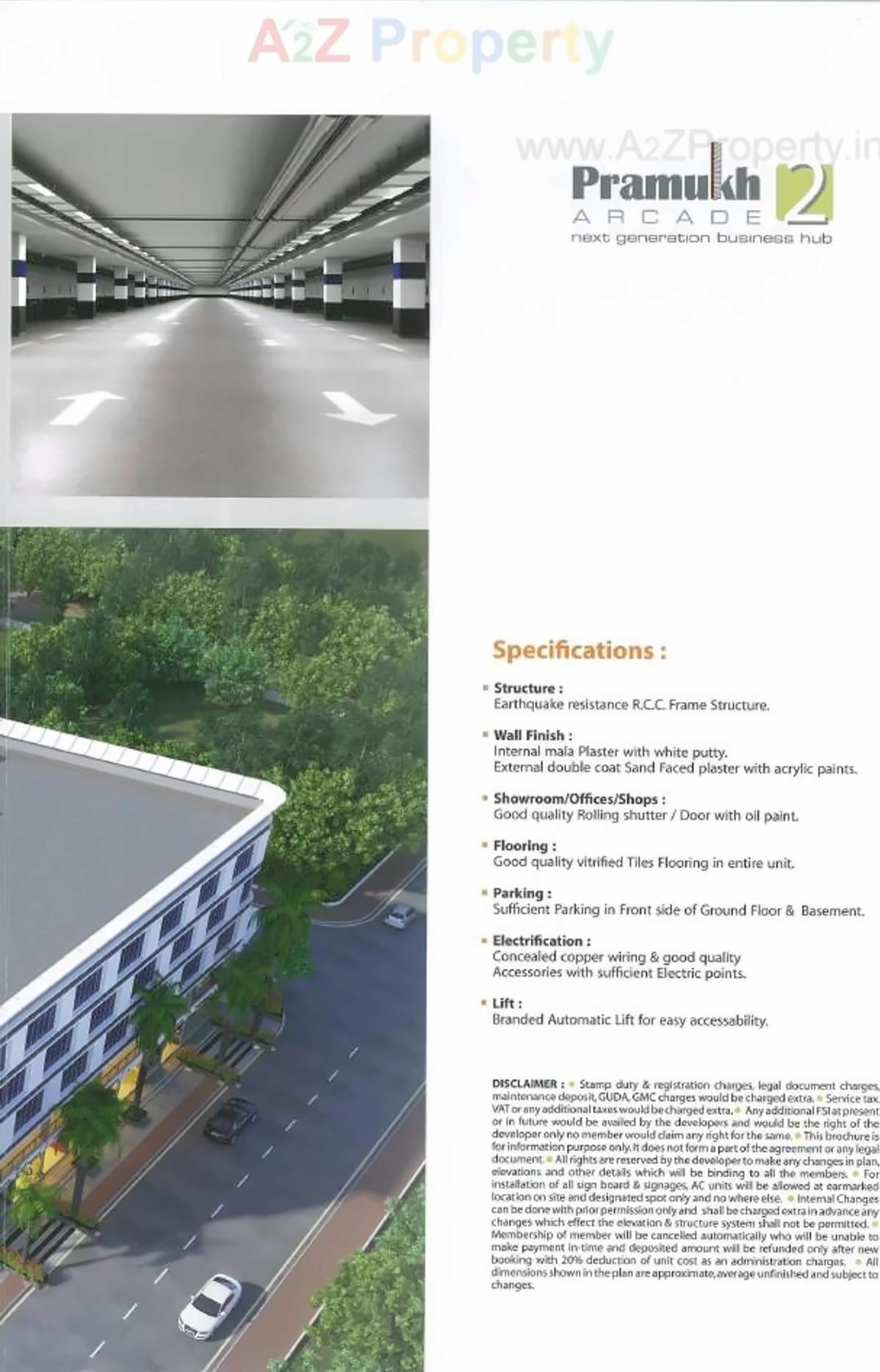 3D Elevation of real estate project Pramukh Arcade located at Dholakuva, Gandhinagar, Gujarat