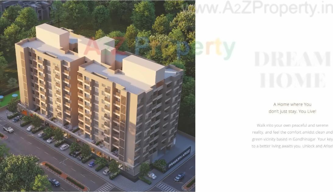 3D Elevation of real estate project Pramukh Arise located at Uvarsad, Gandhinagar, Gujarat