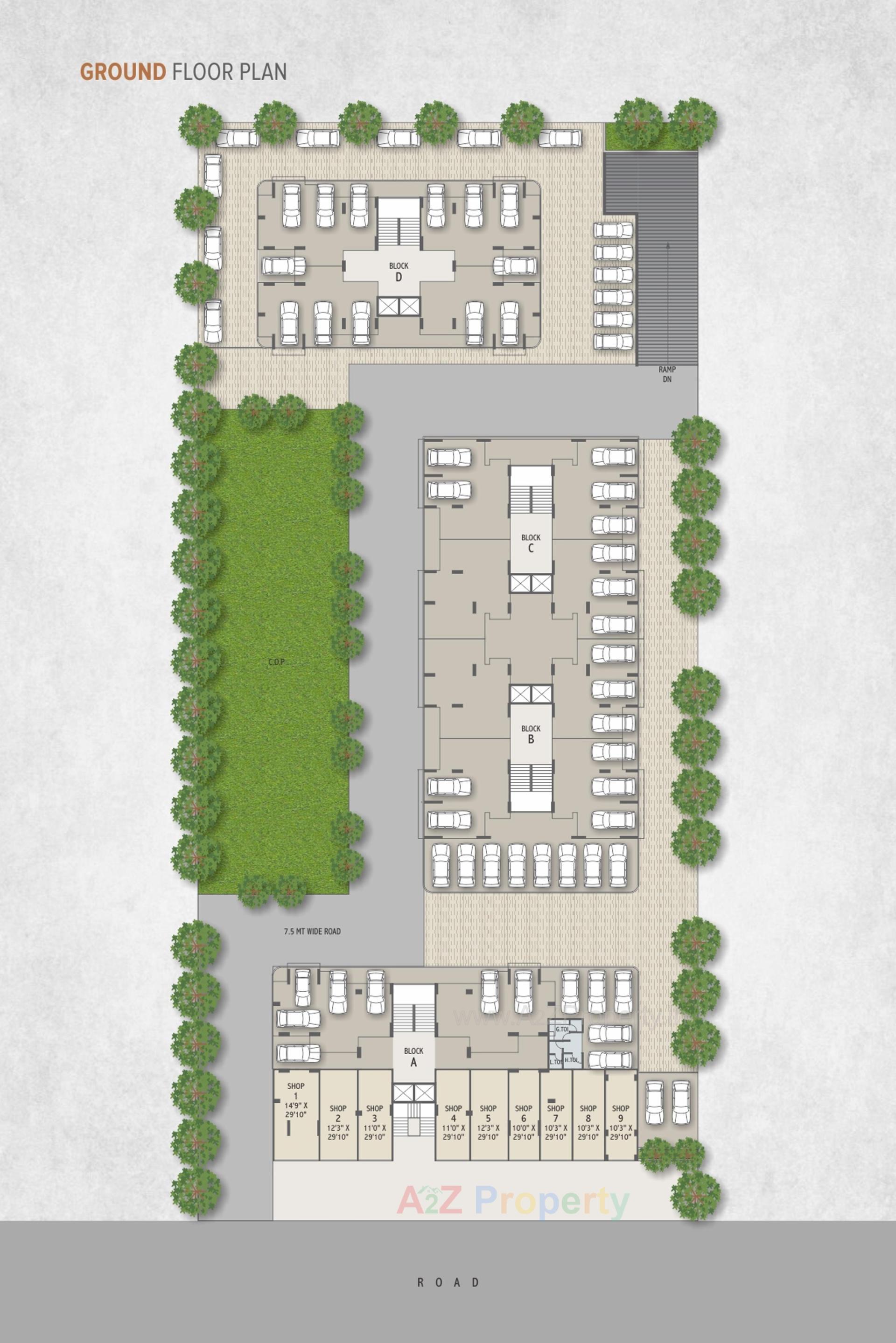 Layout of real estate project Pramukh Arista located at Tarapur, Gandhinagar, Gujarat