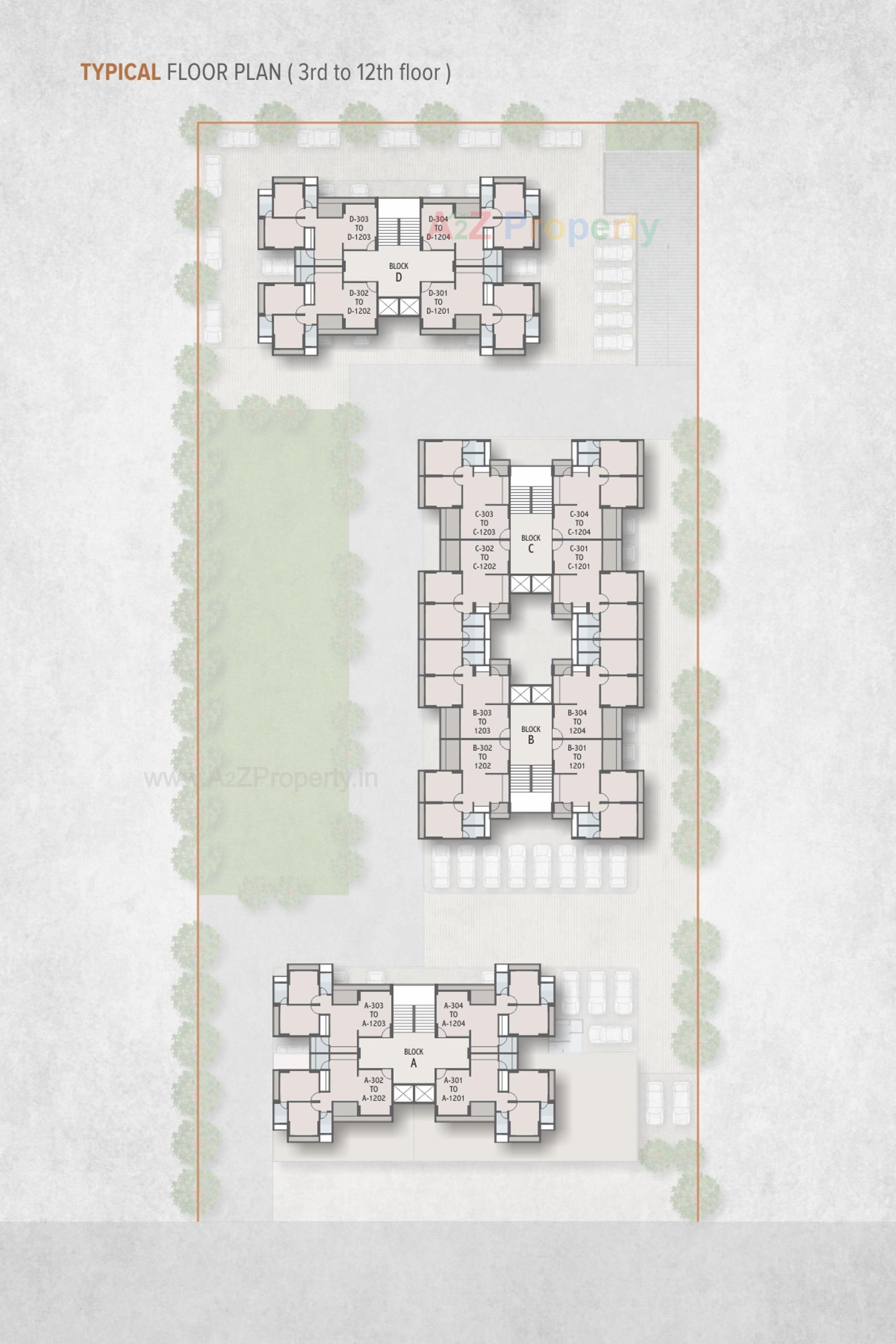 Layout of real estate project Pramukh Arista located at Tarapur, Gandhinagar, Gujarat