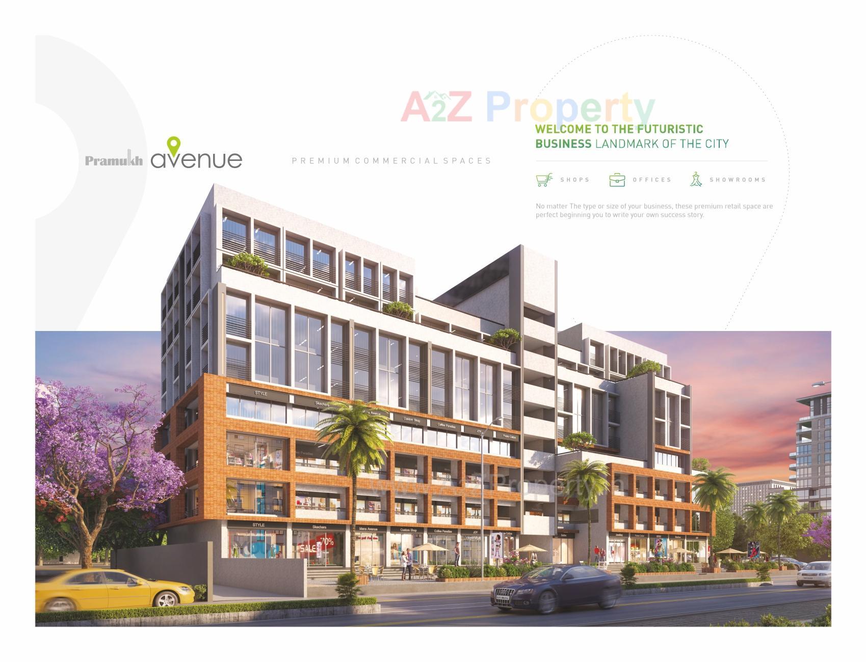 3D Elevation of real estate project Pramukh Avenue located at Gandhinagar, Gandhinagar, Gujarat