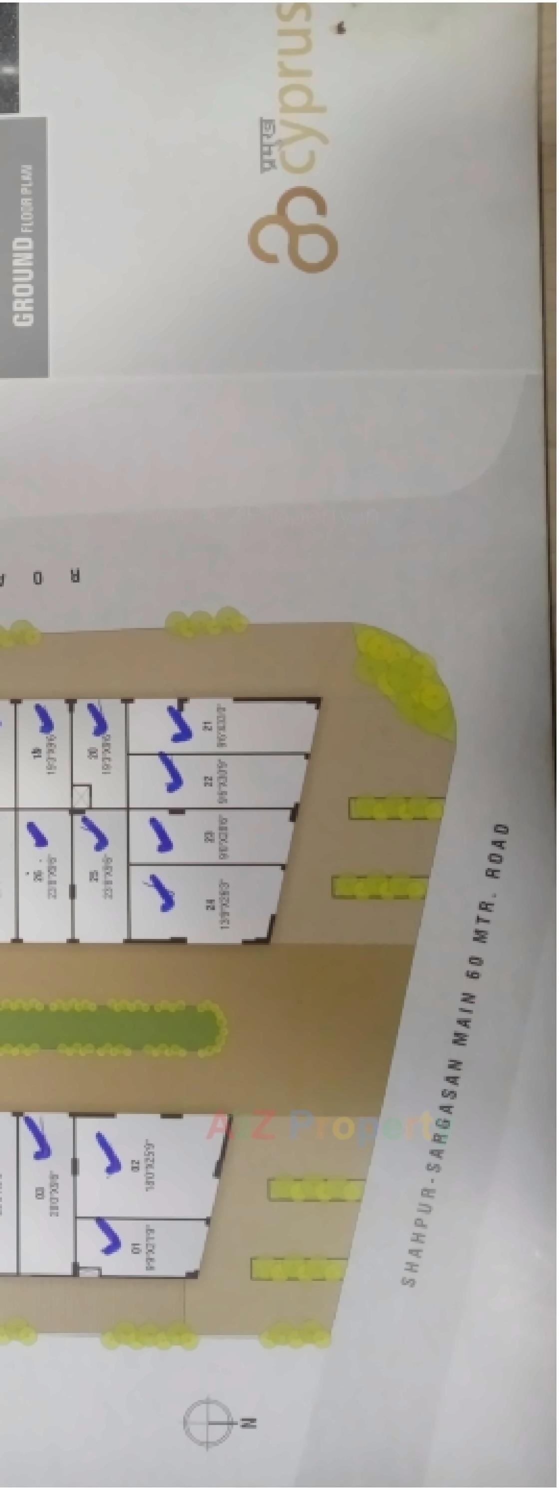 Layout of real estate project Pramukh Cyprus located at Sargasan, Gandhinagar, Gujarat
