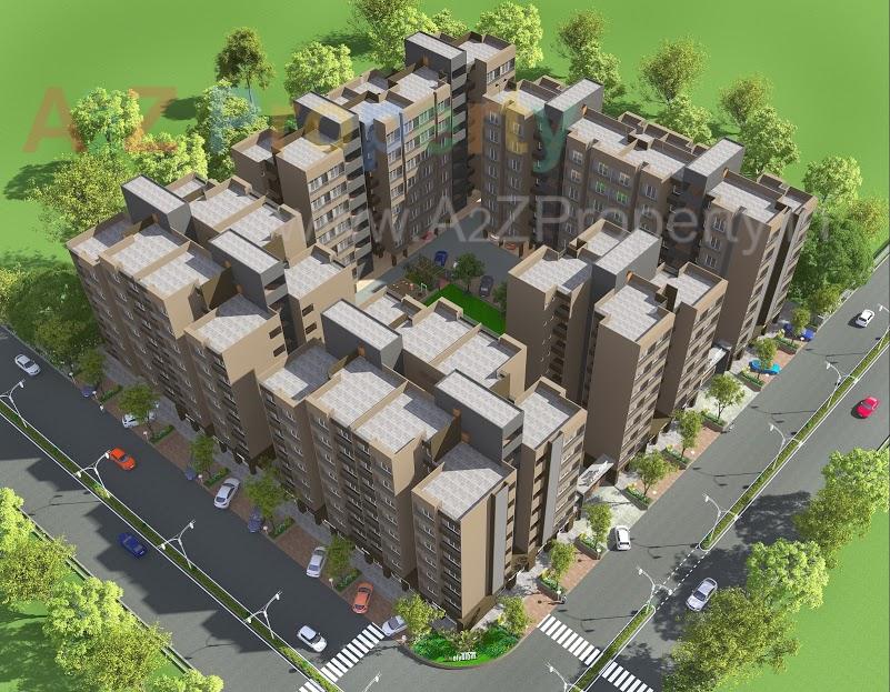 3D Elevation of real estate project Pramukh Elysium located at Uvarsad, Gandhinagar, Gujarat