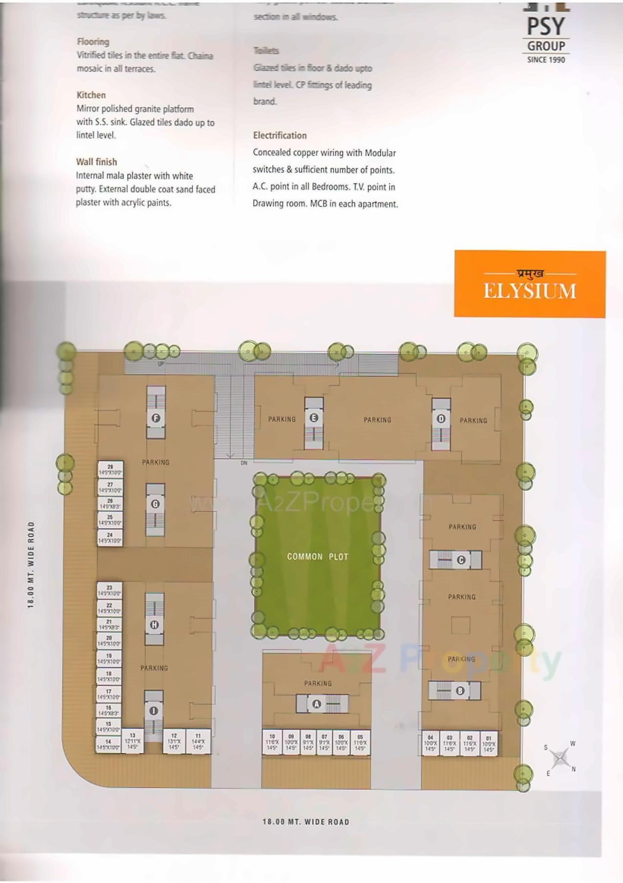 Layout of real estate project Pramukh Elysium located at Uvarsad, Gandhinagar, Gujarat