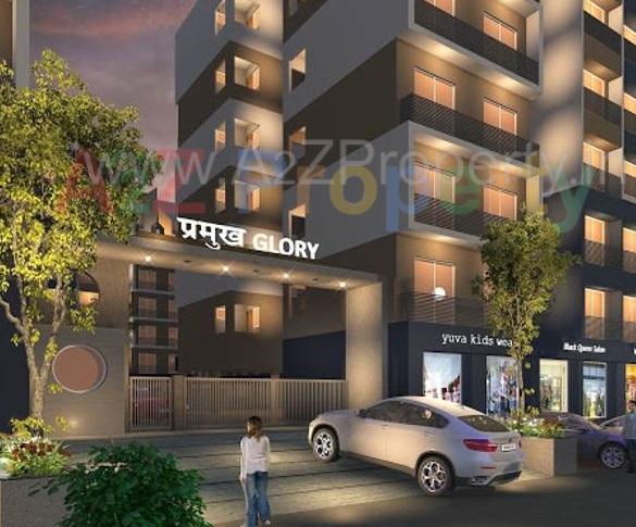 3D Elevation of real estate project Pramukh Glory located at Uvarsad, Gandhinagar, Gujarat