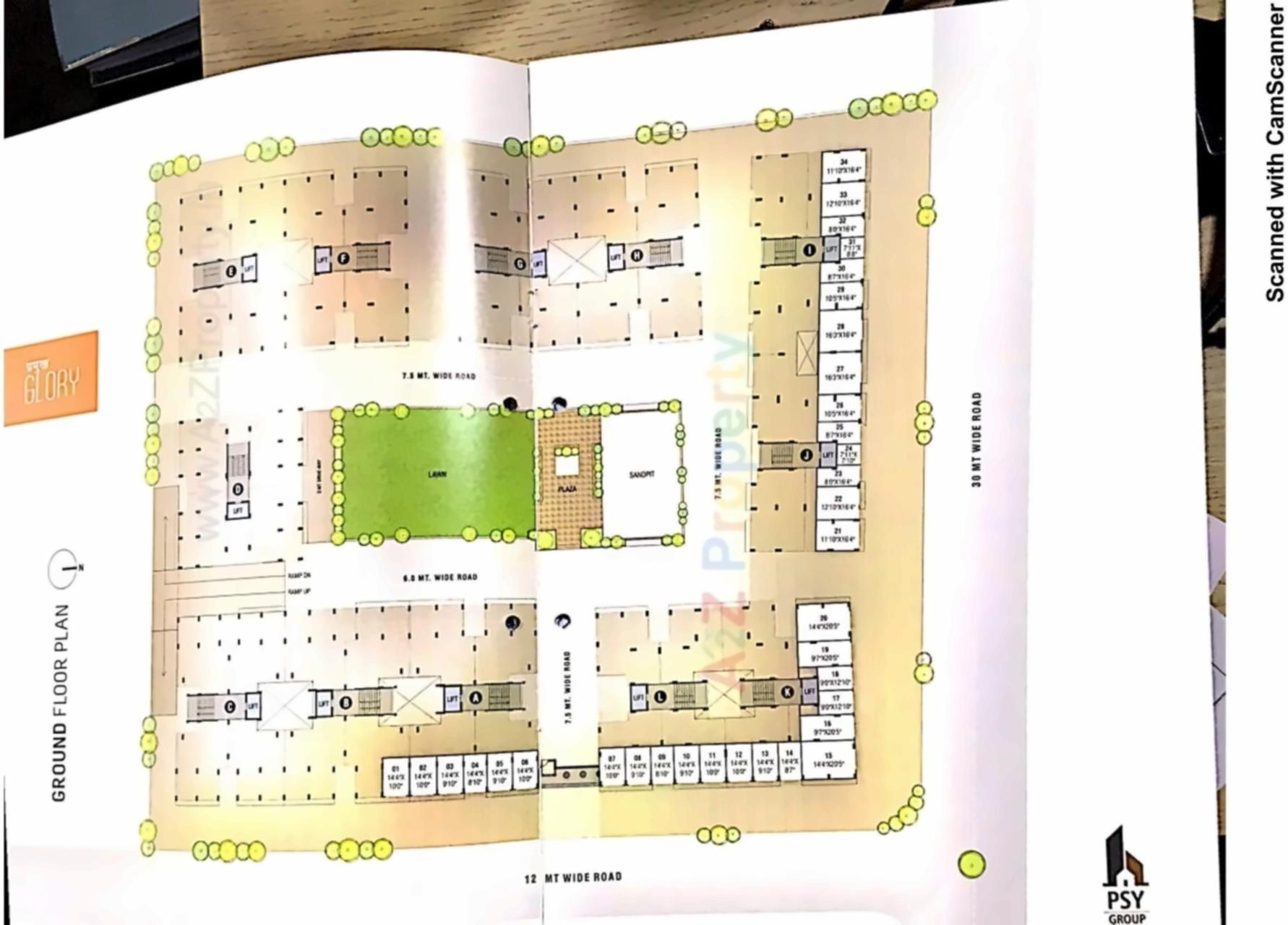 Layout of real estate project Pramukh Glory located at Uvarsad, Gandhinagar, Gujarat