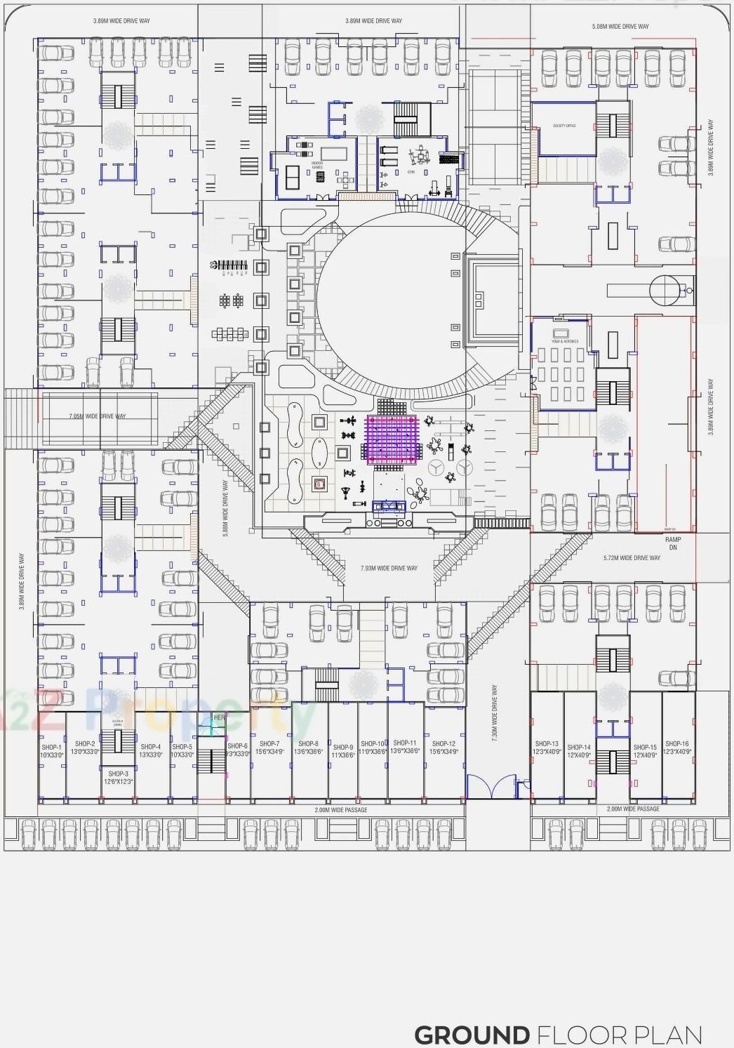 Layout of real estate project Pramukh Horizon located at Uvarsad, Gandhinagar, Gujarat
