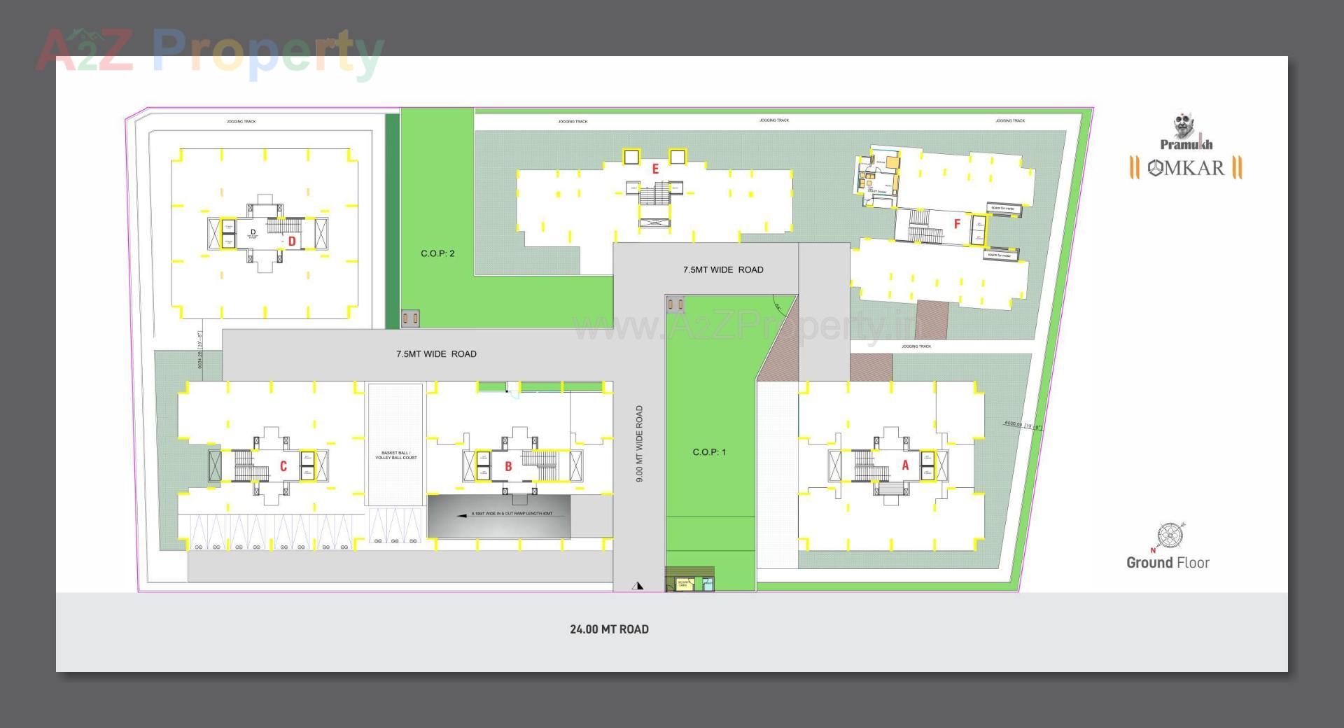 Layout of real estate project Pramukh Omkar Rivanta located at Randesan, Gandhinagar, Gujarat