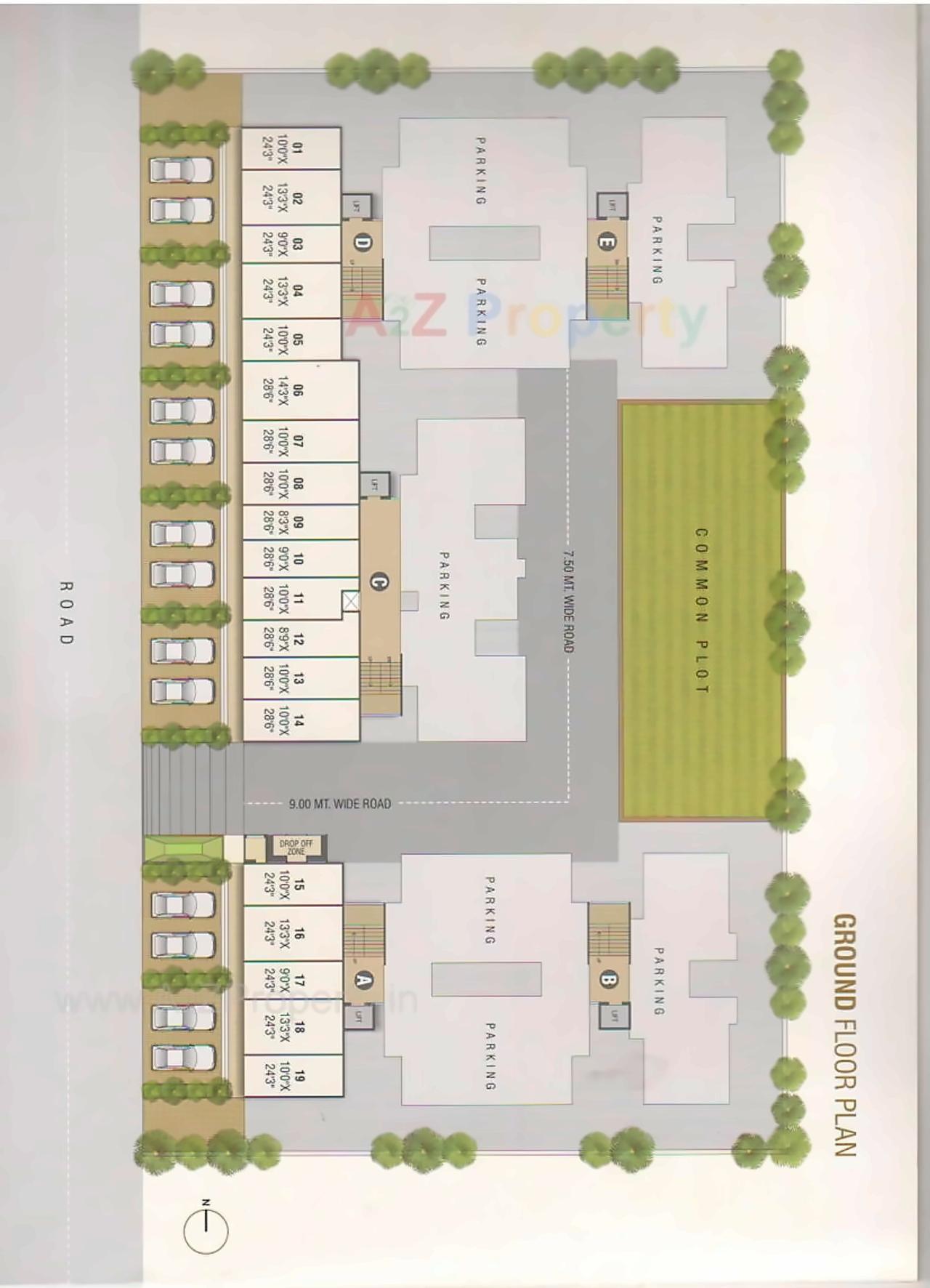 Layout of real estate project Pramukh Orchid located at Chiloda, Gandhinagar, Gujarat