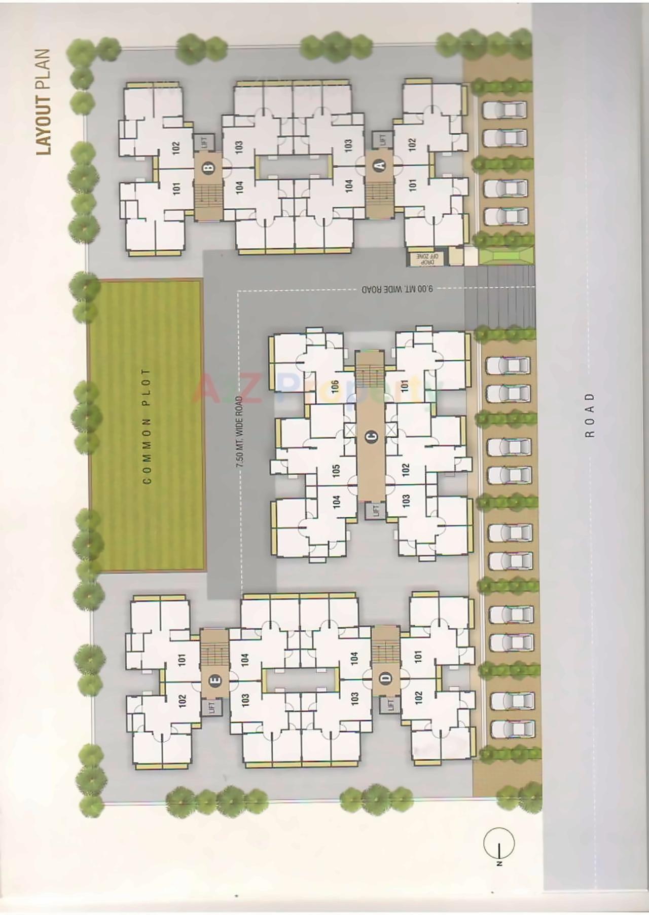 Layout of real estate project Pramukh Orchid located at Chiloda, Gandhinagar, Gujarat