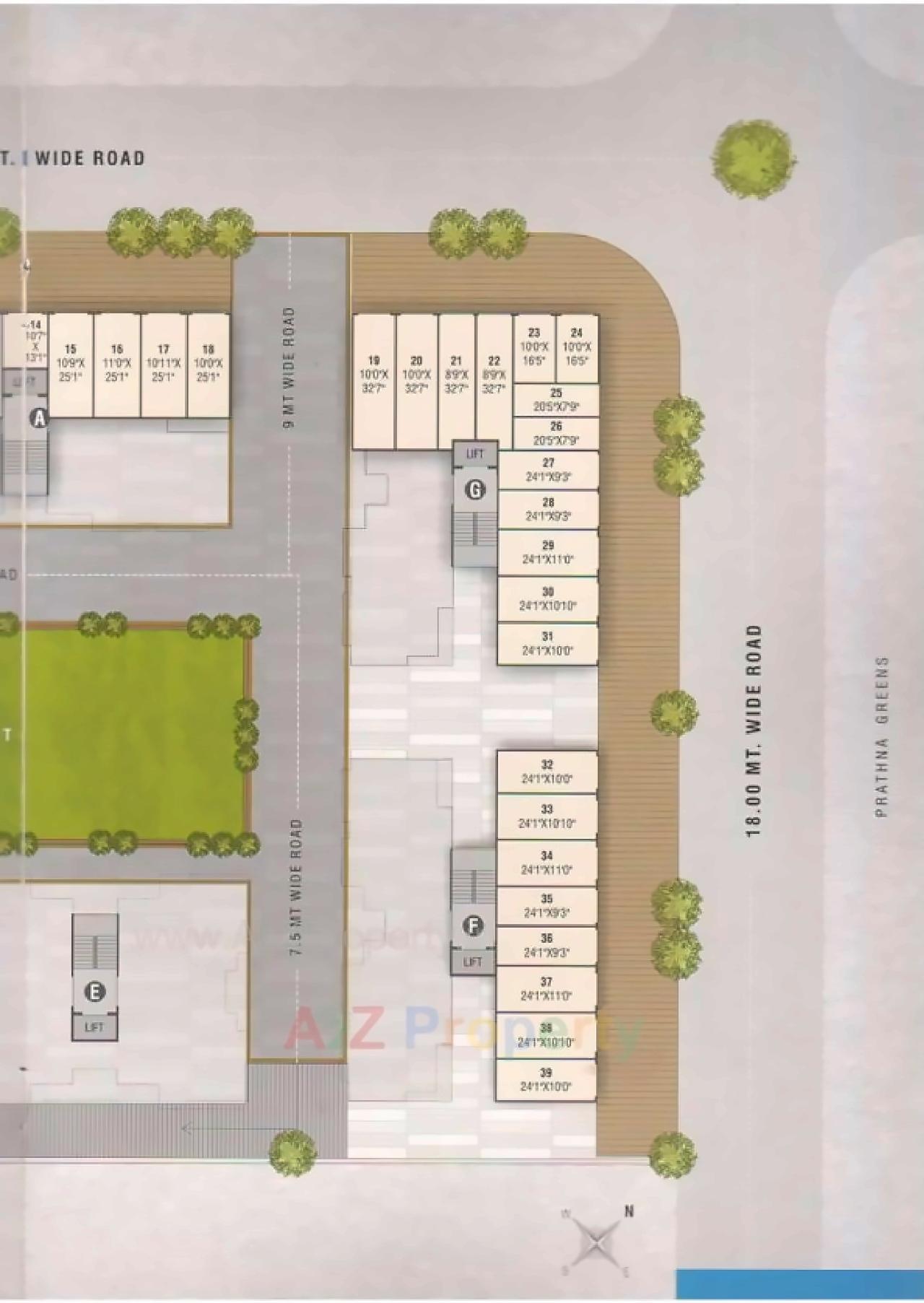 Layout of real estate project Pramukh Pacific located at Vavol, Gandhinagar, Gujarat