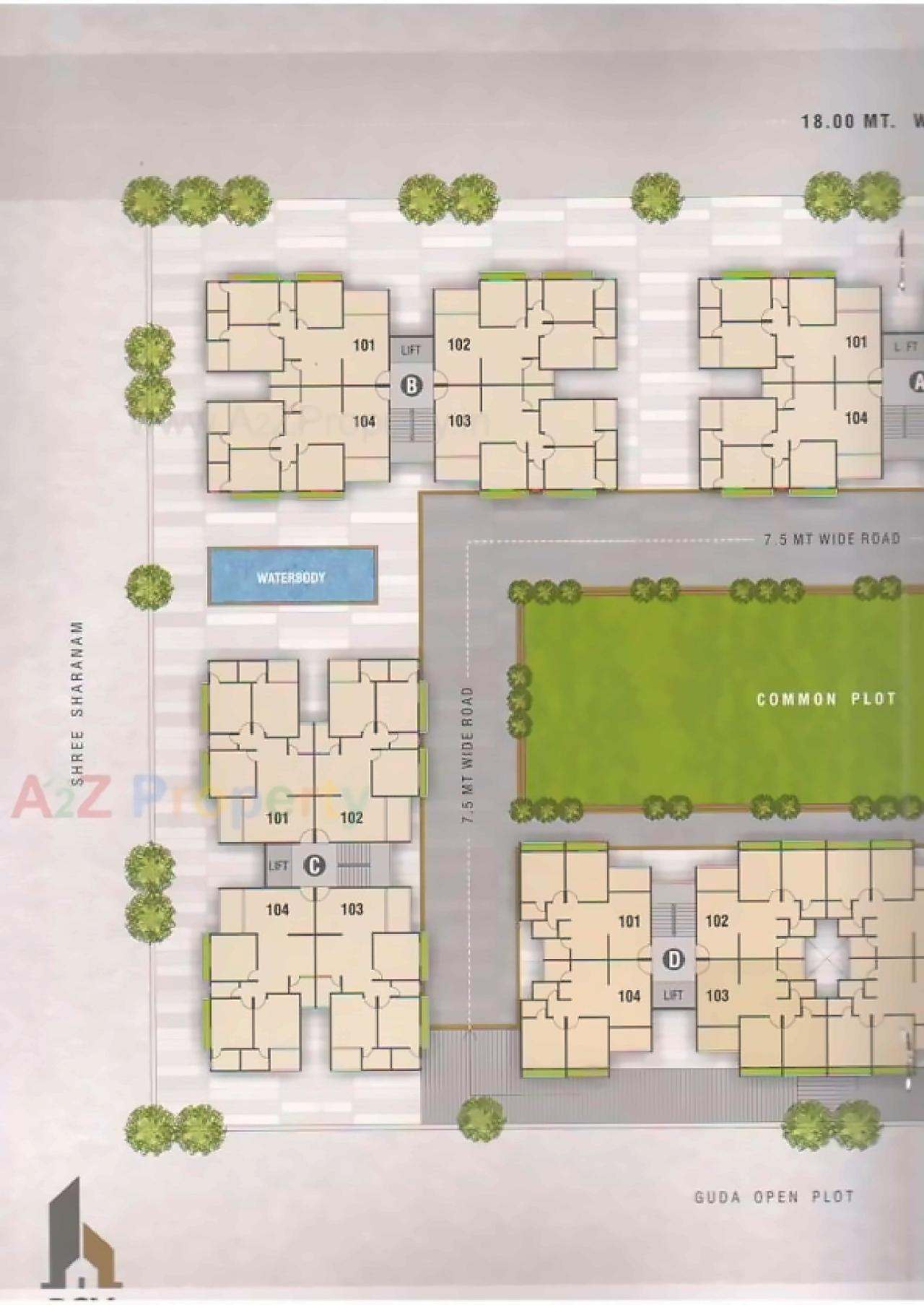 Layout of real estate project Pramukh Pacific located at Vavol, Gandhinagar, Gujarat