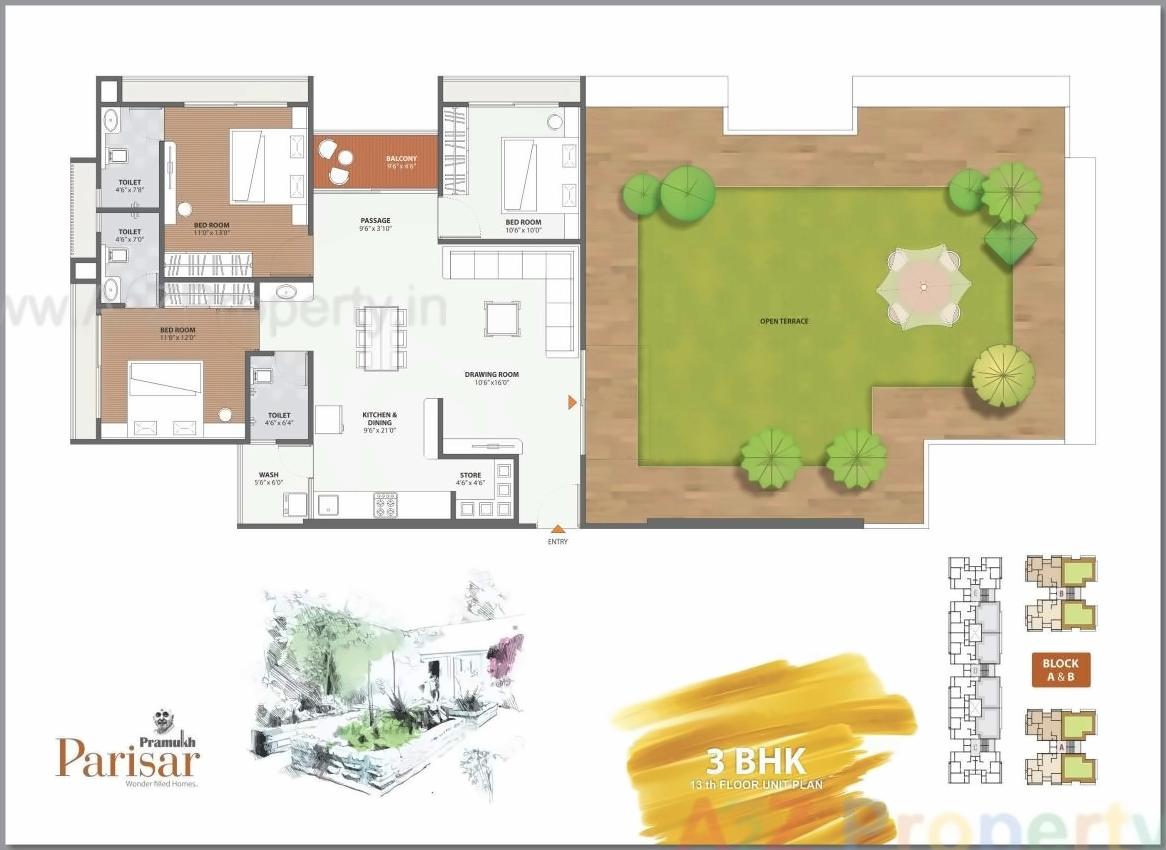 Layout of real estate project Pramukh Parisar located at Uvarsad, Gandhinagar, Gujarat