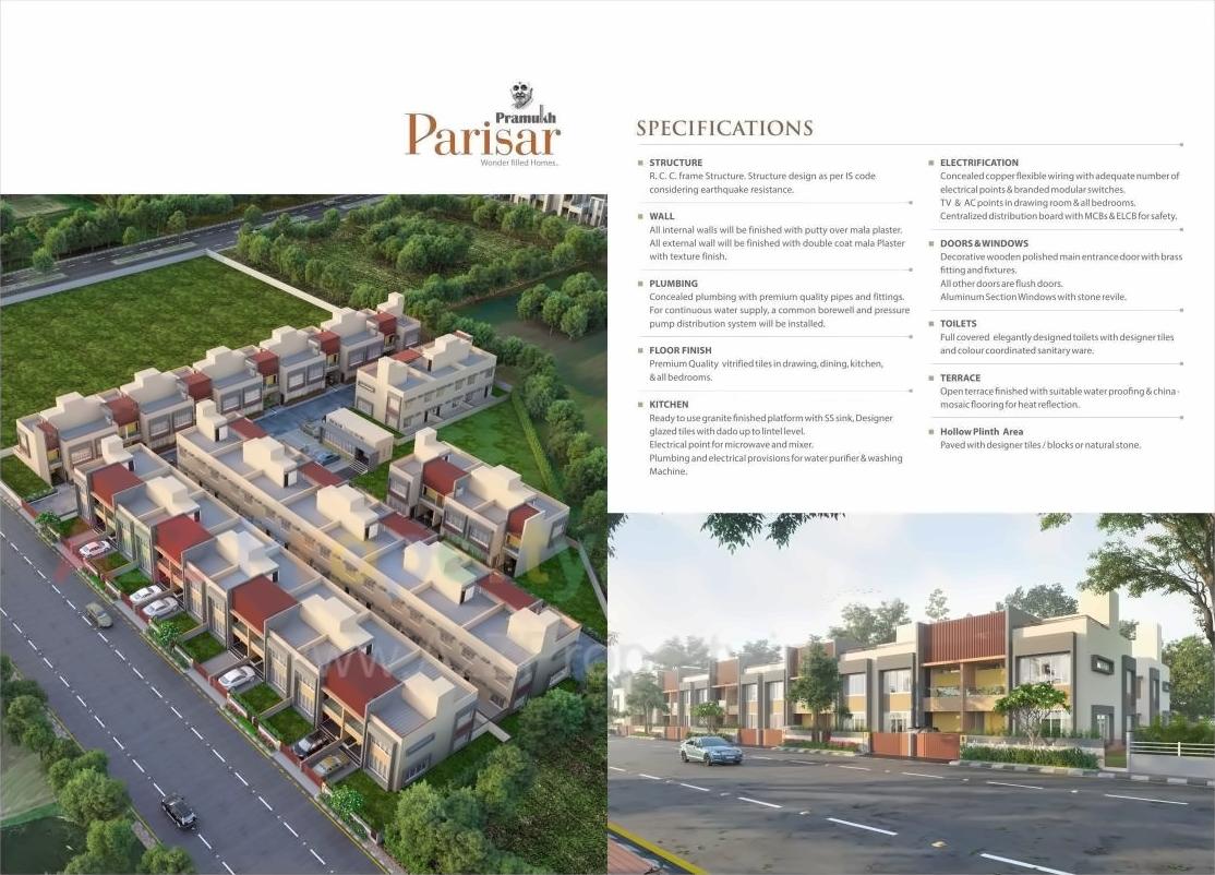 3D Elevation of real estate project Pramukh Parisar located at Uvarsad, Gandhinagar, Gujarat