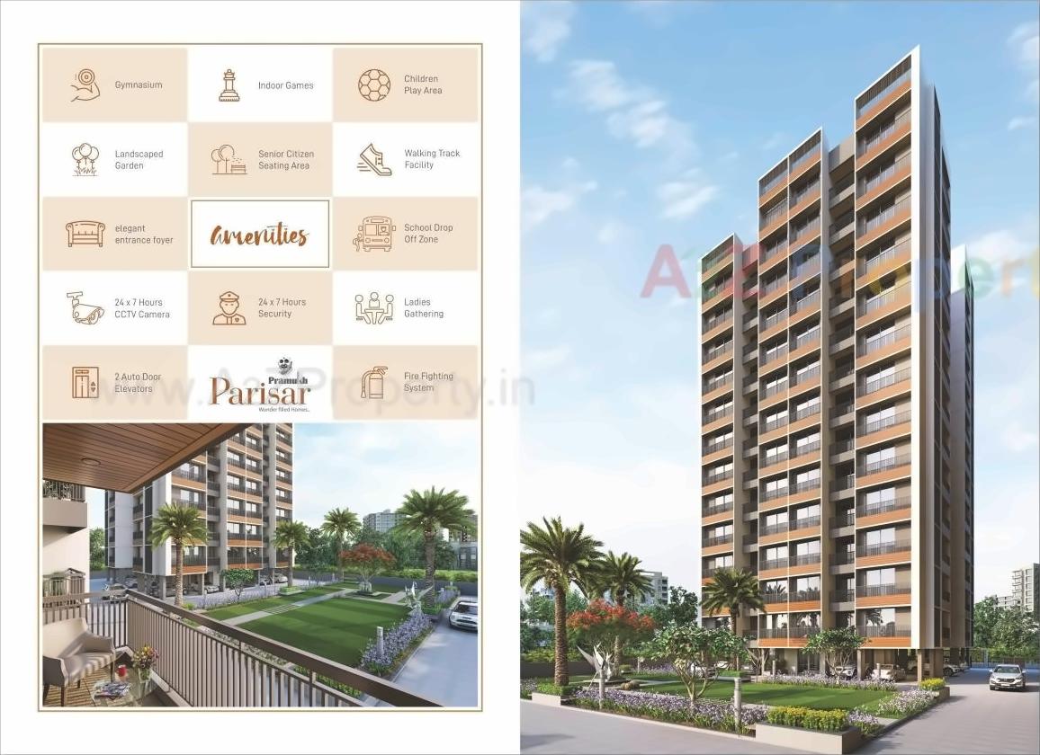 3D Elevation of real estate project Pramukh Parisar located at Uvarsad, Gandhinagar, Gujarat