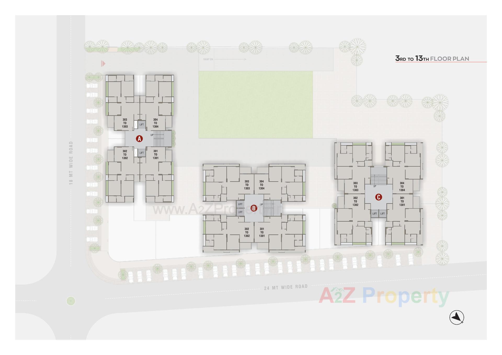 Layout of real estate project Pramukh Pearl located at Tarapur, Gandhinagar, Gujarat