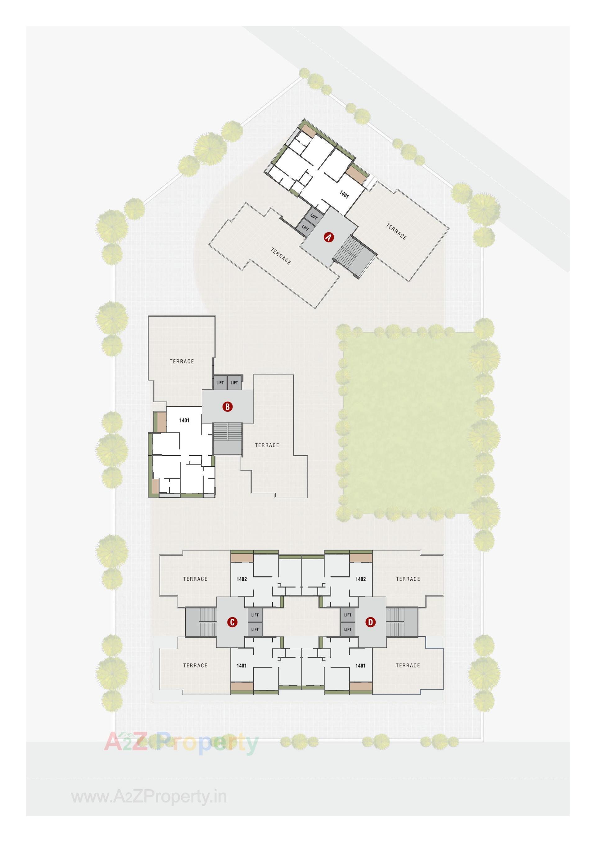 Layout of real estate project Pramukh Pentagon located at Por, Gandhinagar, Gujarat