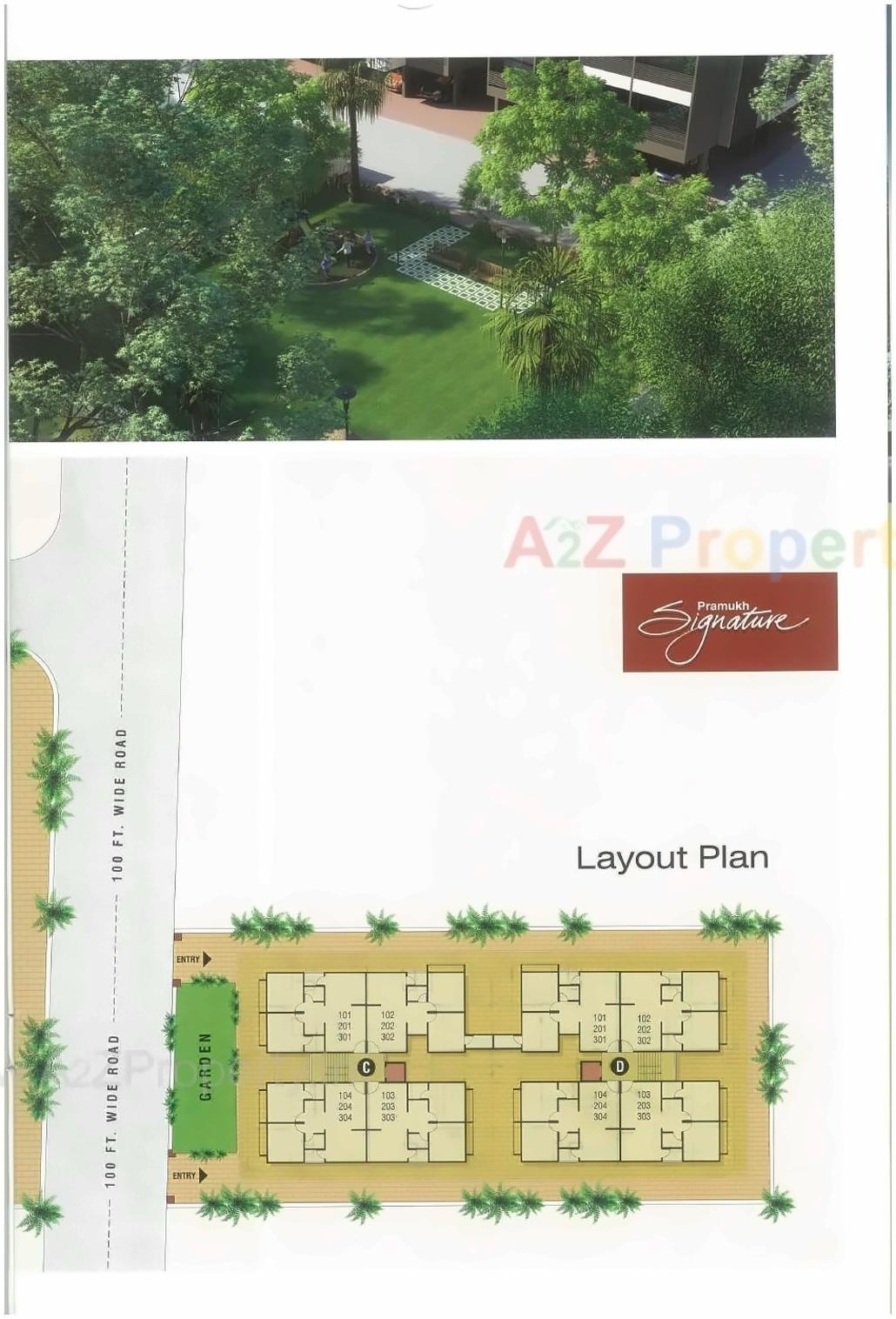 Layout of real estate project Pramukh Signature located at Kudasan, Gandhinagar, Gujarat