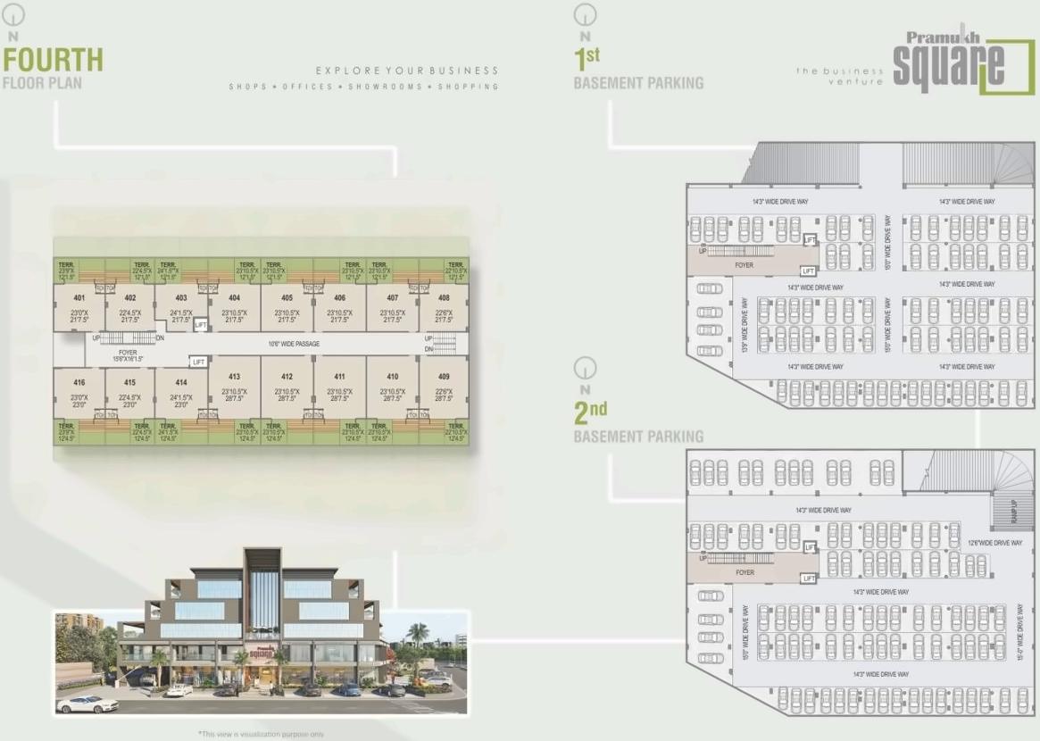 Layout of real estate project Pramukh Square located at Sargasan, Gandhinagar, Gujarat