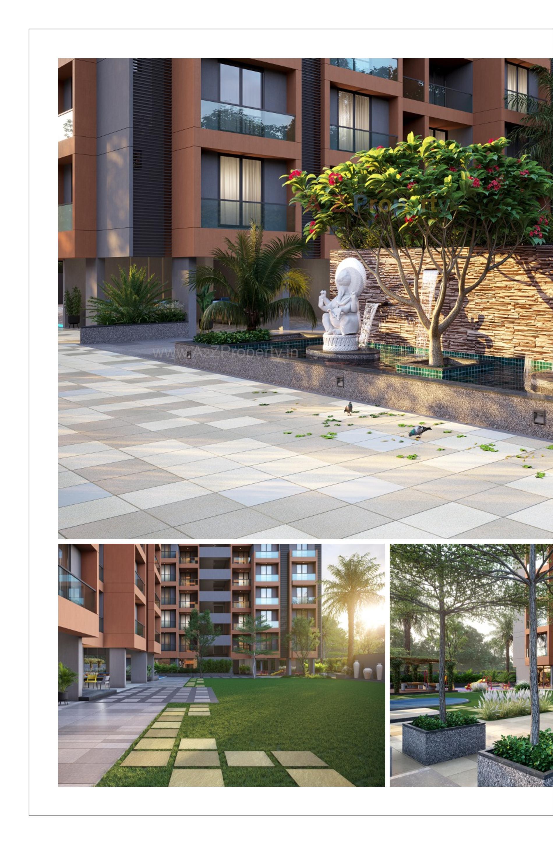 3D Elevation of real estate project Pramukh Trinity located at Uvarsad, Gandhinagar, Gujarat