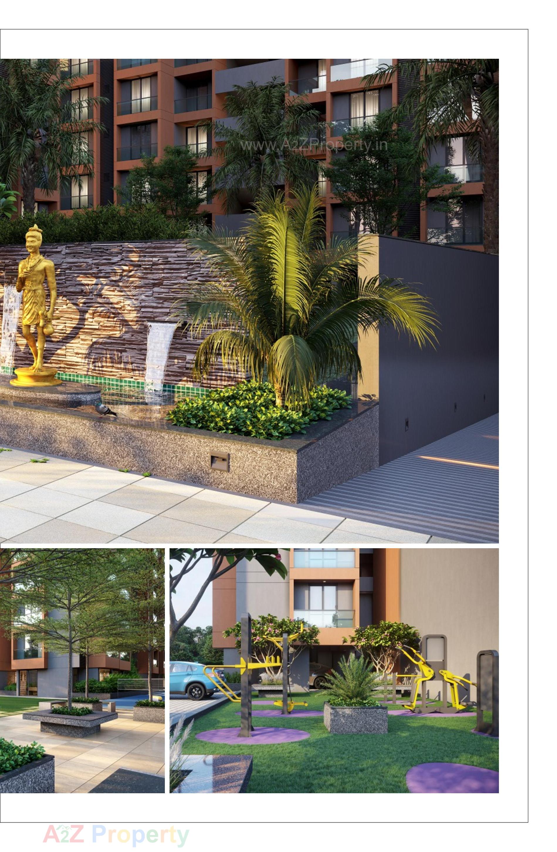 3D Elevation of real estate project Pramukh Trinity located at Uvarsad, Gandhinagar, Gujarat