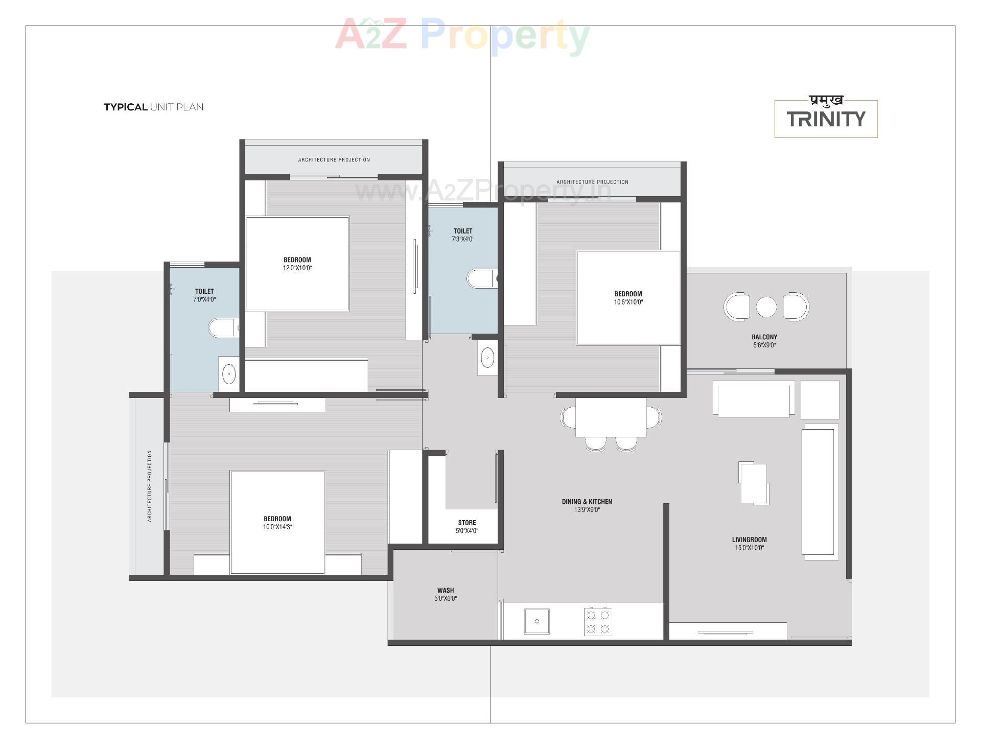 Layout of real estate project Pramukh Trinity located at Uvarsad, Gandhinagar, Gujarat
