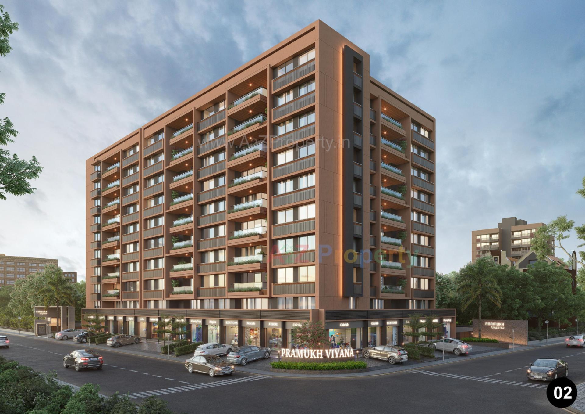 3D Elevation of real estate project Pramukh Viyana located at Adalaj, Gandhinagar, Gujarat