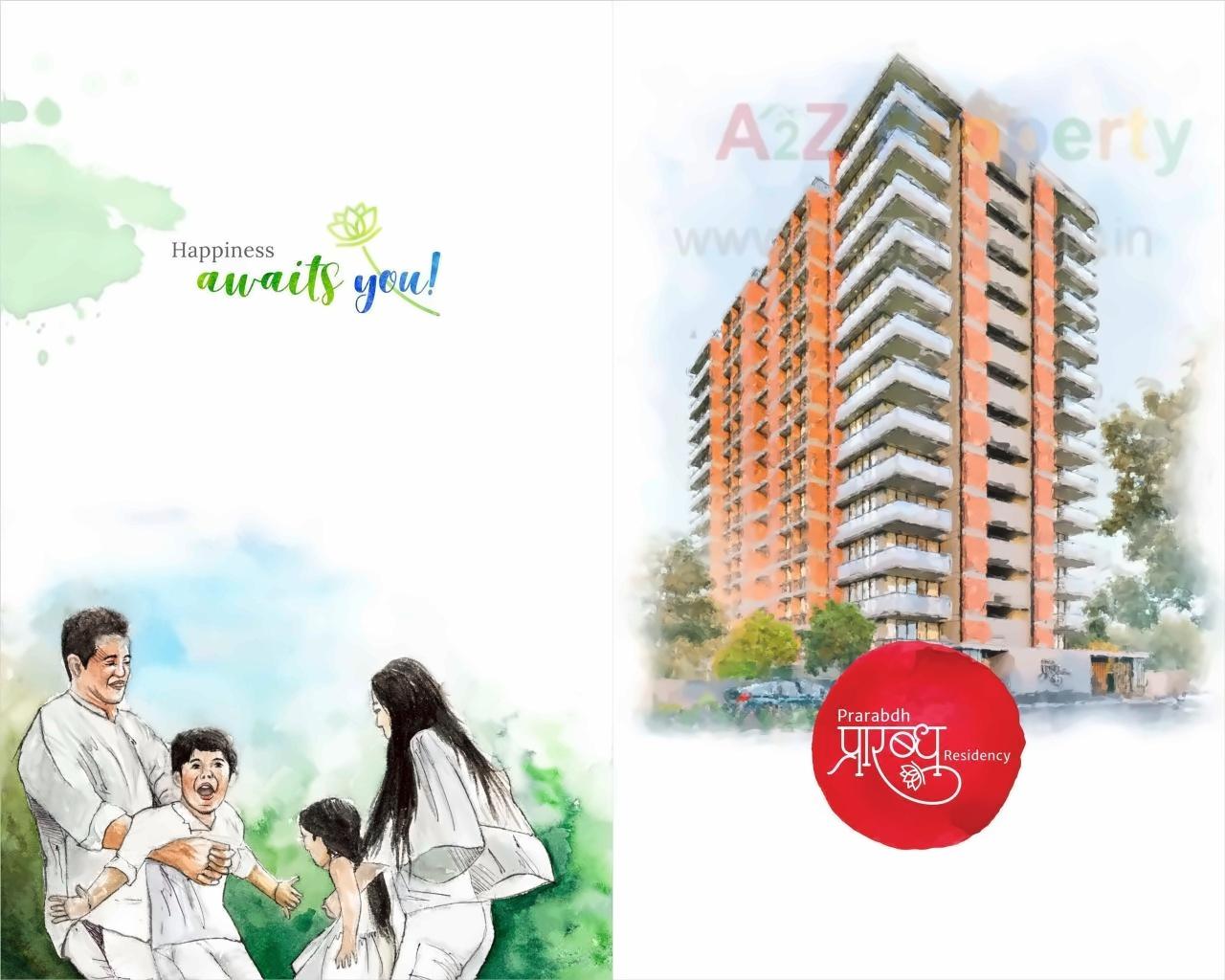 3D Elevation of real estate project Prarabdh Residency located at Sargasan, Gandhinagar, Gujarat