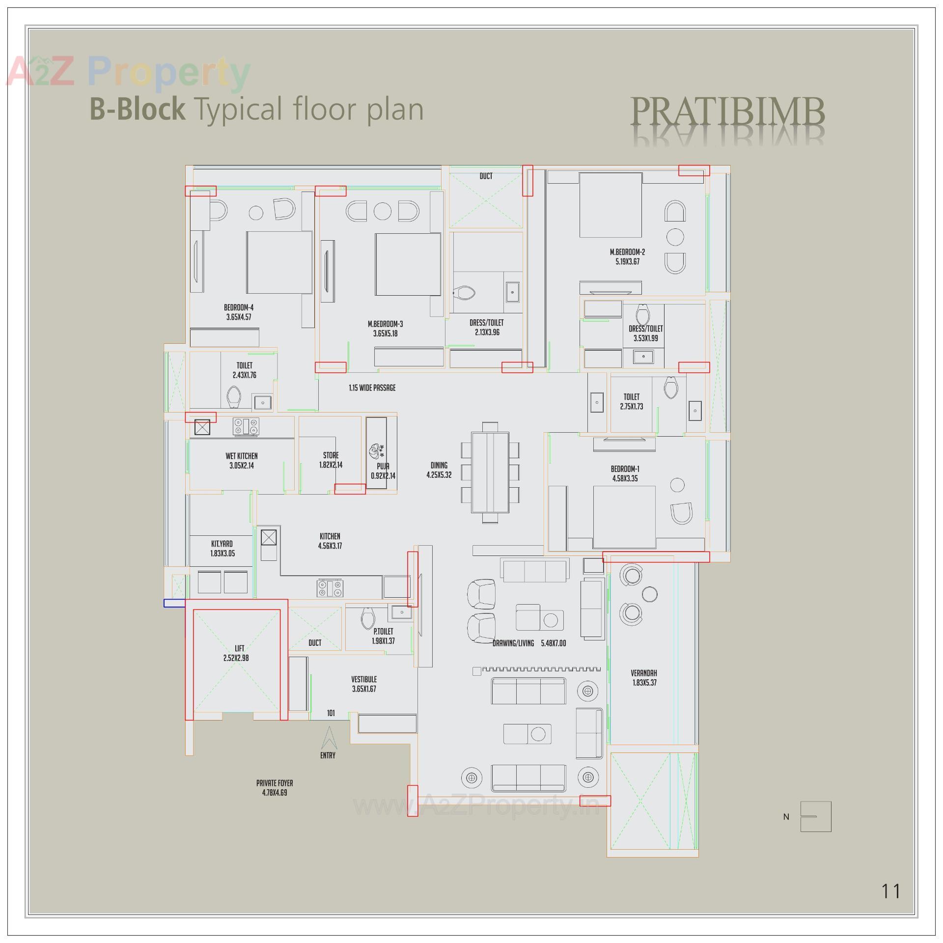 Layout of real estate project Pratibimb located at Kudasan, Gandhinagar, Gujarat