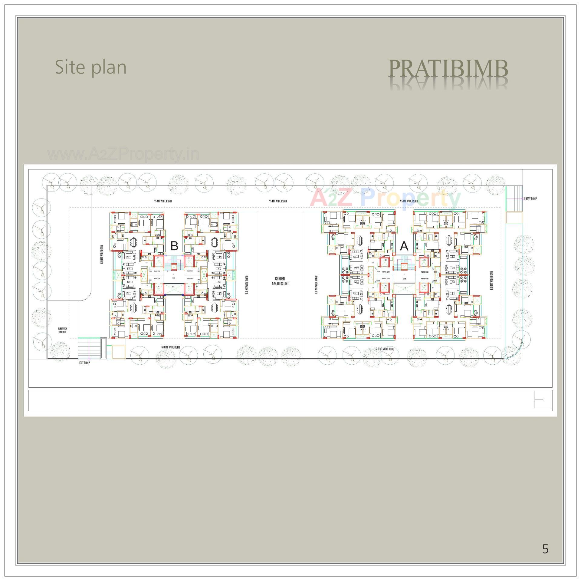 Layout of real estate project Pratibimb located at Kudasan, Gandhinagar, Gujarat
