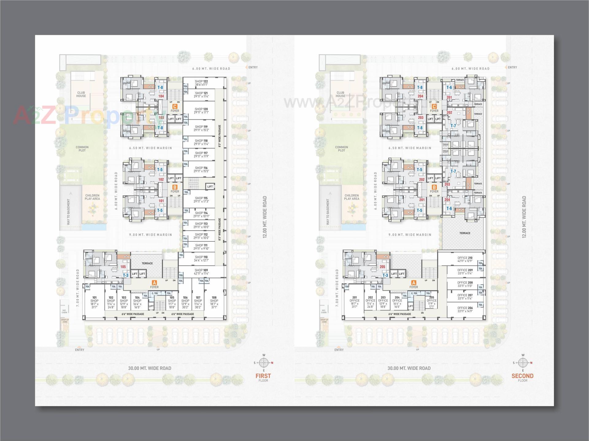 Layout of real estate project Pratishtha Heights located at Kudasan, Gandhinagar, Gujarat