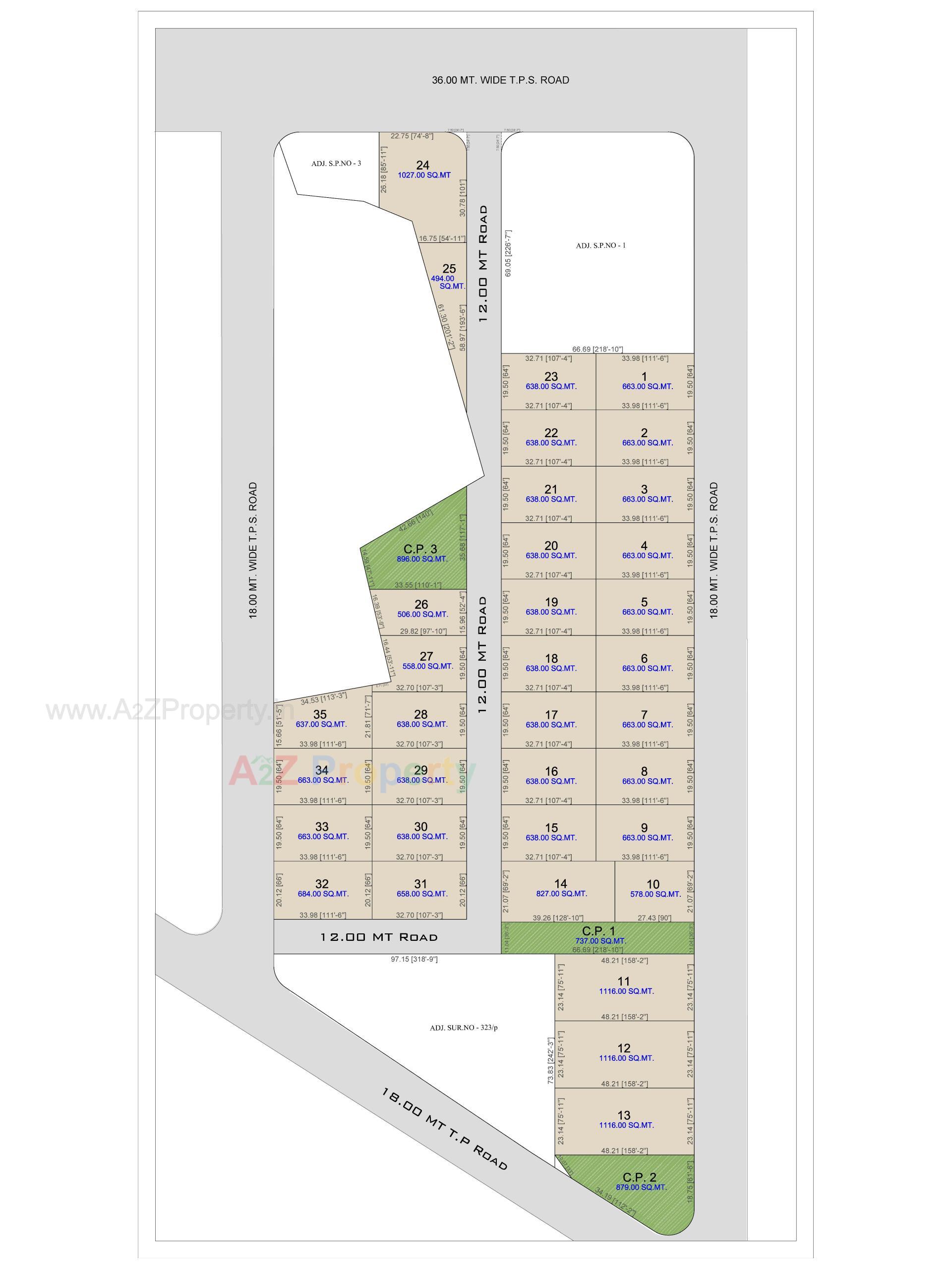 Layout of real estate project Prime Industrial Park located at Santej, Gandhinagar, Gujarat