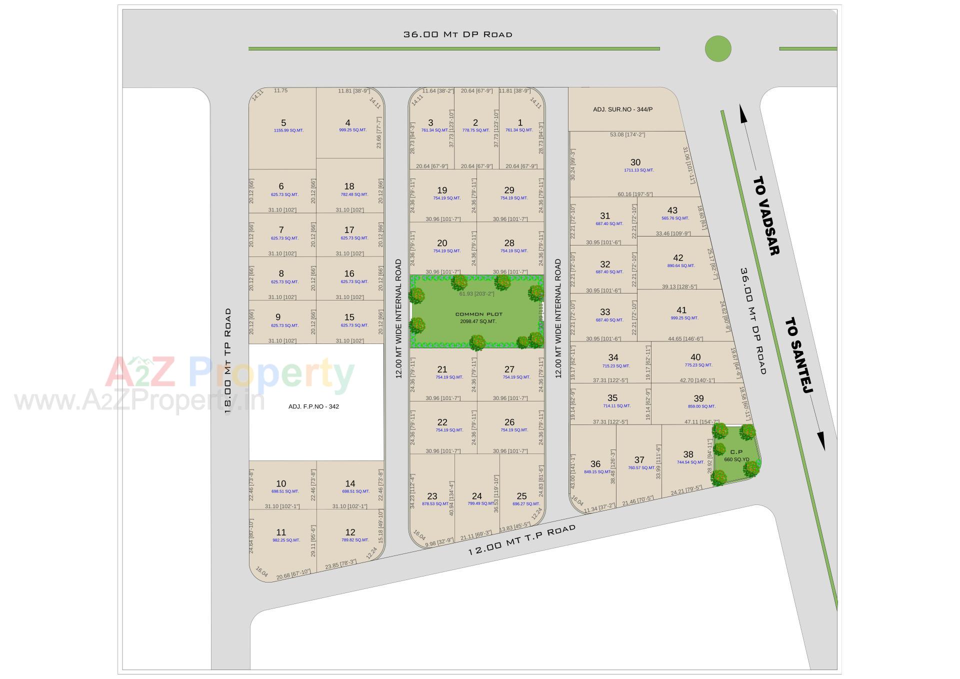 Layout of real estate project Prime Industrial Park located at Santej, Gandhinagar, Gujarat