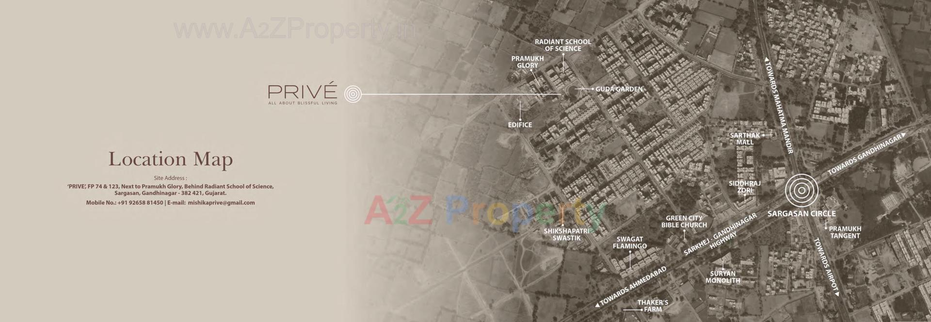  of real estate project Prive' located at Uvarsad, Gandhinagar, Gujarat