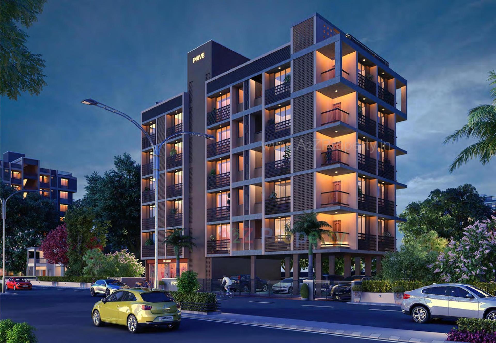 3D Elevation of real estate project Prive' located at Uvarsad, Gandhinagar, Gujarat