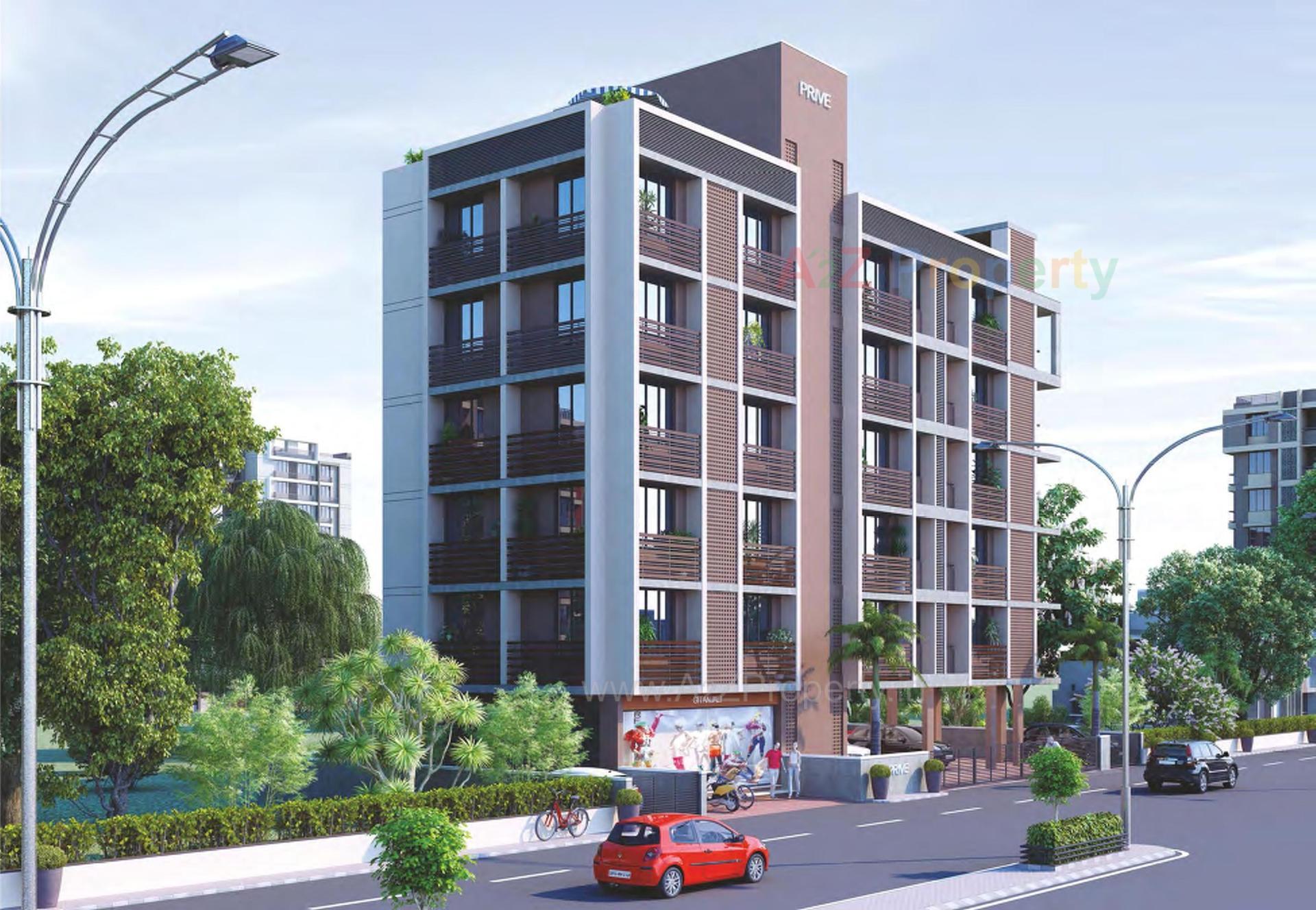 3D Elevation of real estate project Prive' located at Uvarsad, Gandhinagar, Gujarat