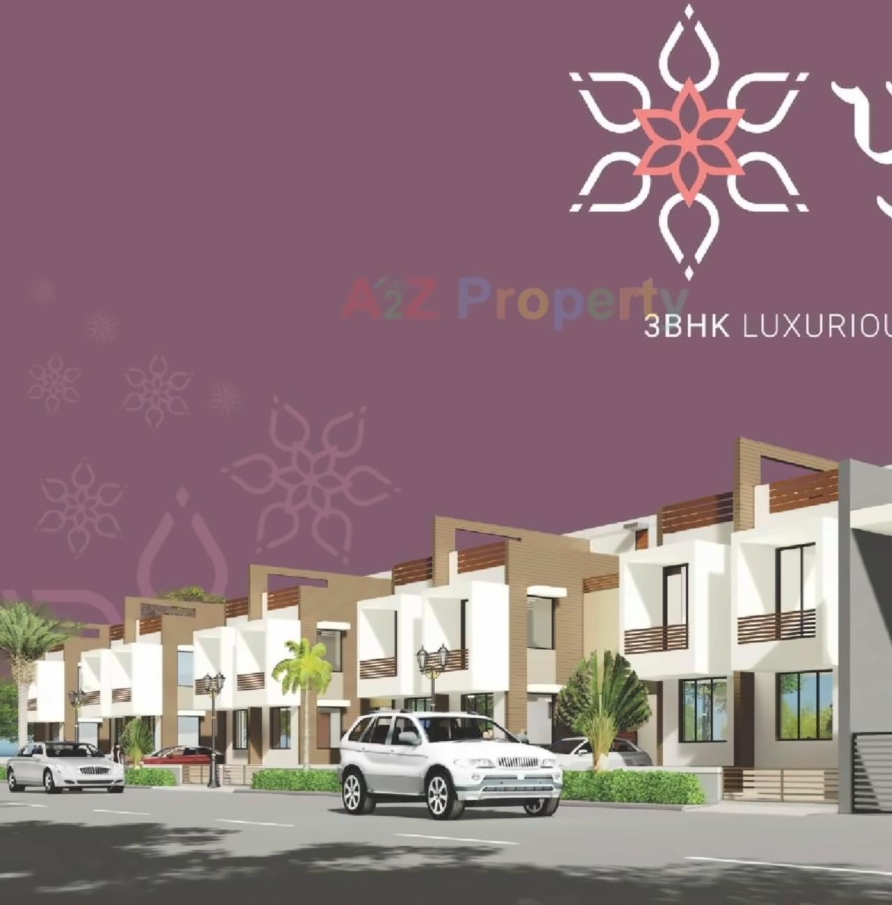 3D Elevation of real estate project Pushapak Bungalows located at Kalol, Gandhinagar, Gujarat