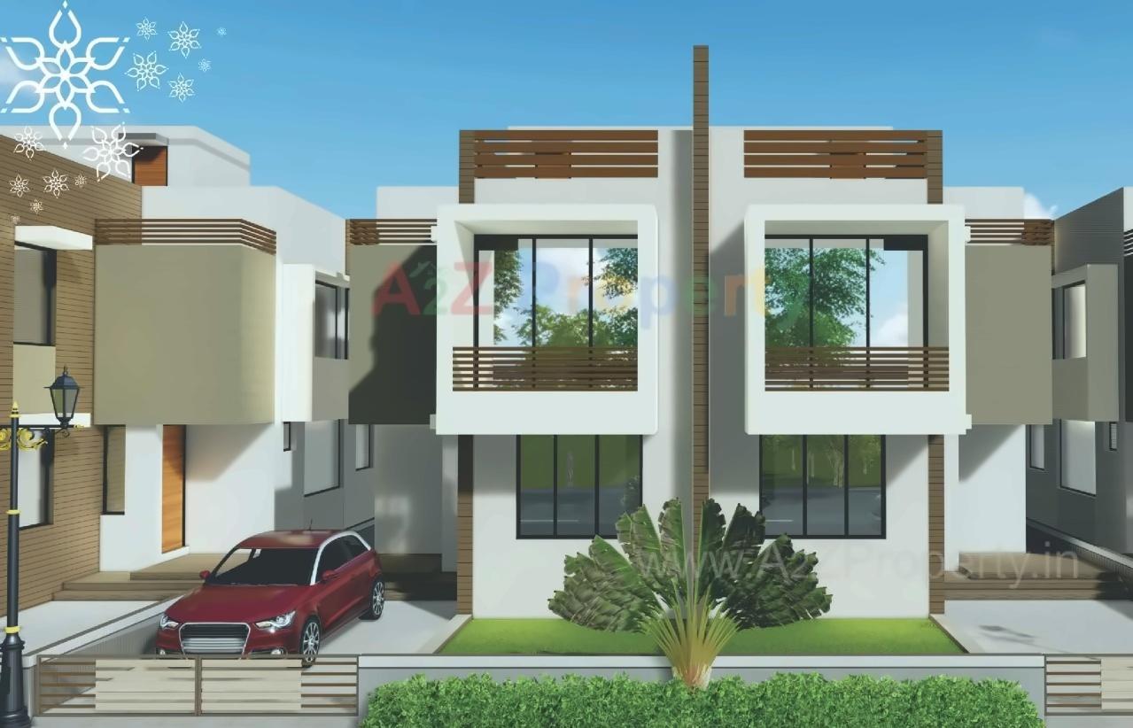 3D Elevation of real estate project Pushapak Bungalows located at Kalol, Gandhinagar, Gujarat