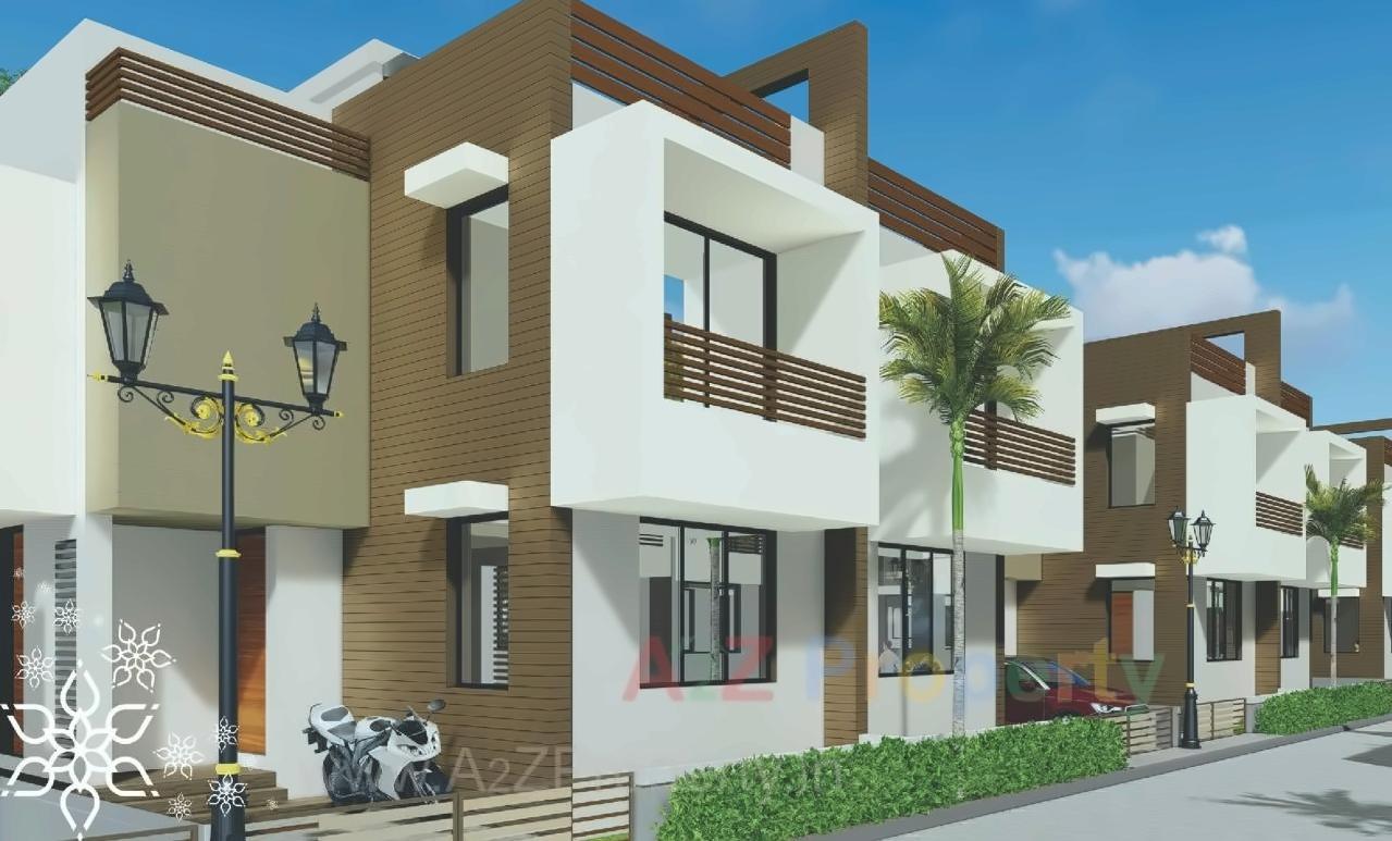 3D Elevation of real estate project Pushapak Bungalows located at Kalol, Gandhinagar, Gujarat