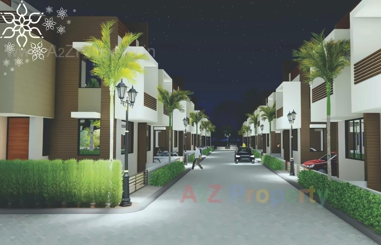 3D Elevation of real estate project Pushapak Bungalows located at Kalol, Gandhinagar, Gujarat