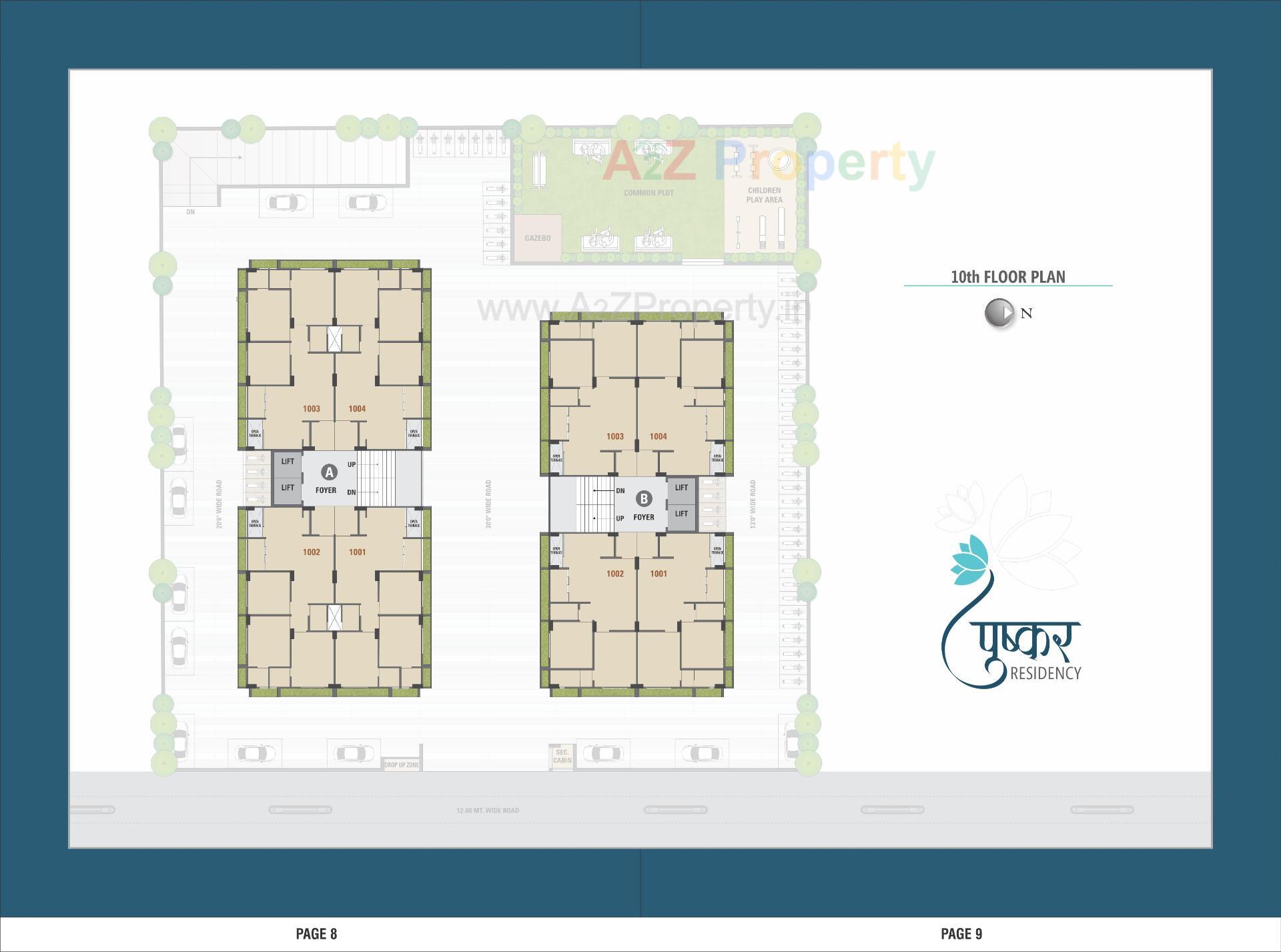 Layout of real estate project Pushkar Residency located at Gandhinagar, Gandhinagar, Gujarat
